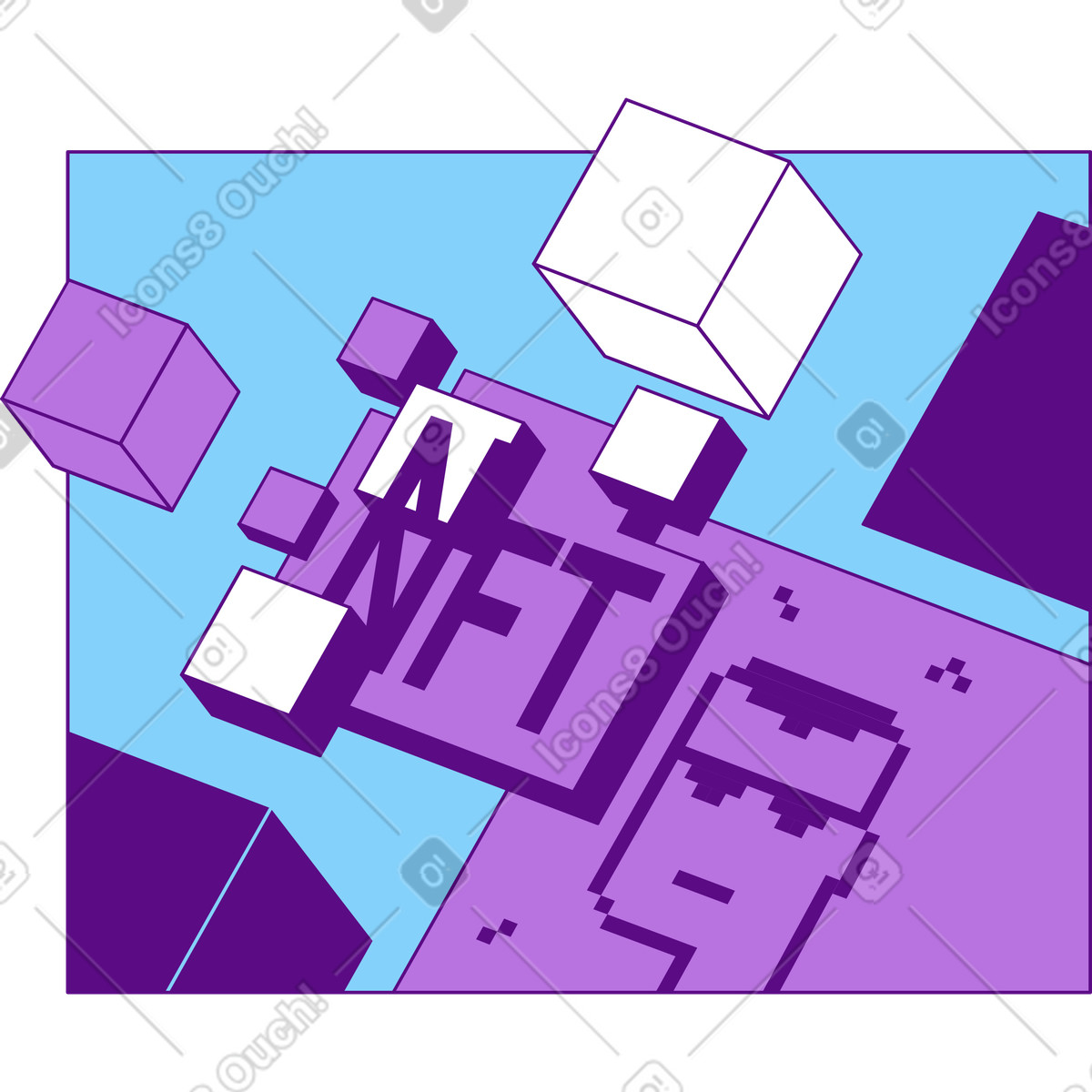 Telaio con nft illustrazione in stile Storyline scarica in PNG, SVG