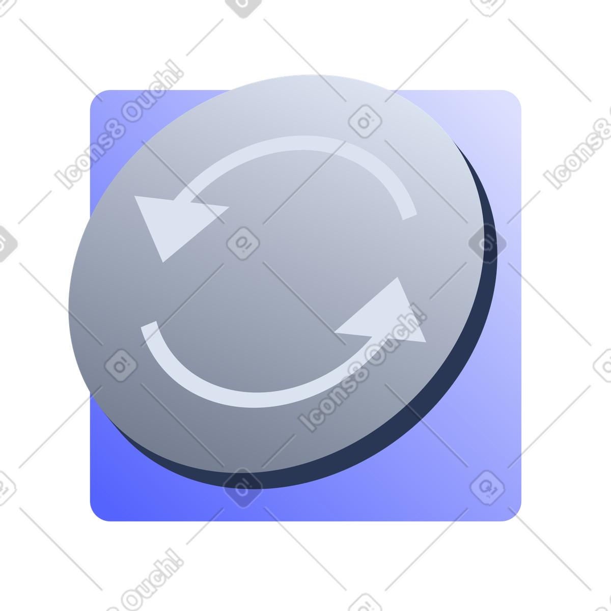 Sync icon with circular arrows, data synchronization and refresh action button illustration in Lucent style download in PNG, SVG