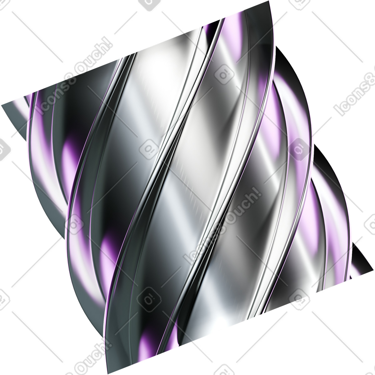 Verchromtes schneckengetriebe-Illustration im 3D Crystex-Stil als Download in PNG, SVG