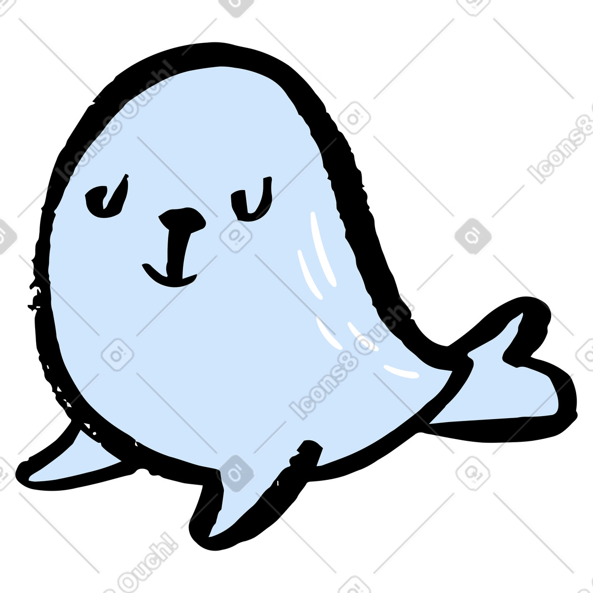 Ilustración Linda cría de foca en estilo Scandi a descargar en PNG y SVG
