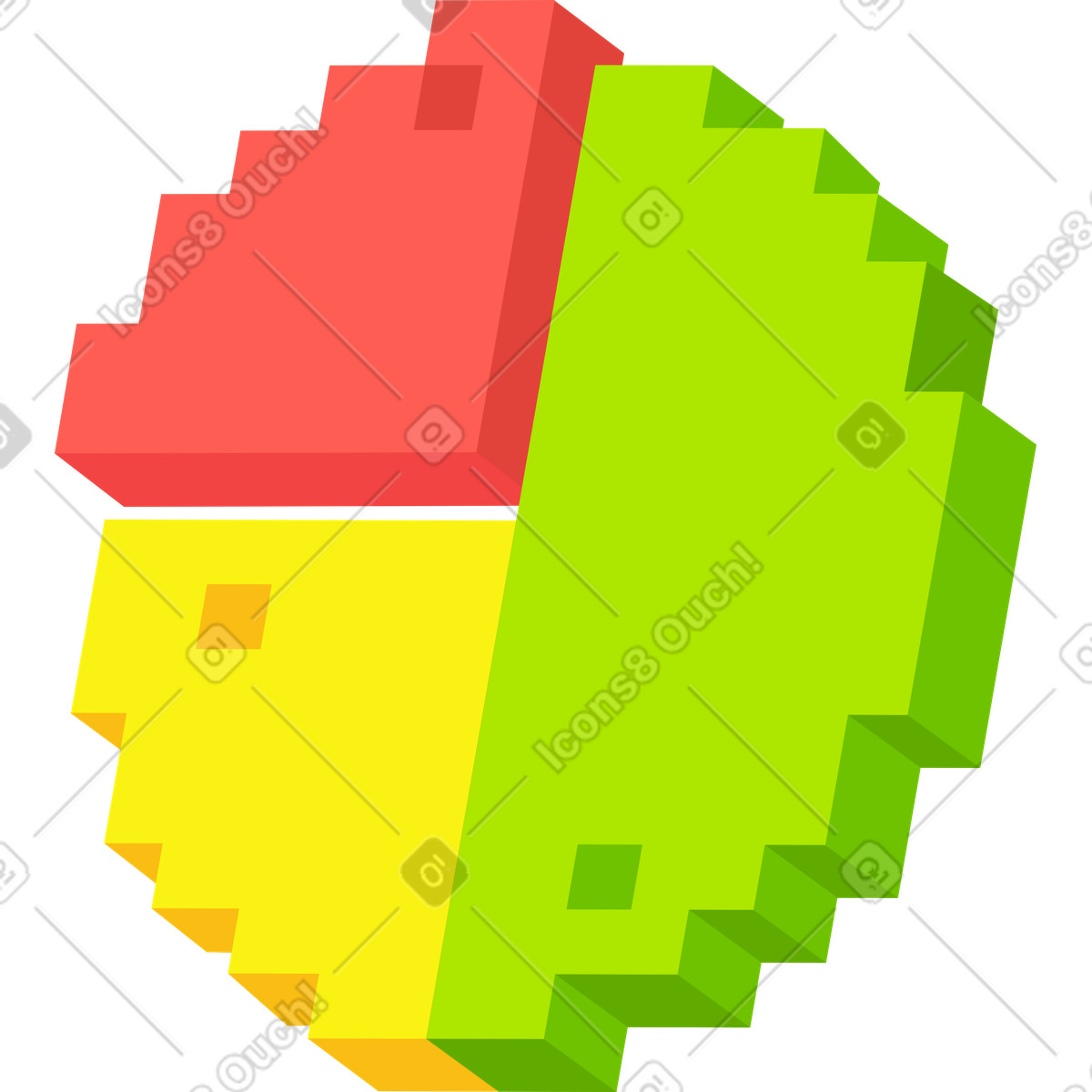 Pie chart illustration in 8bit style download in PNG, SVG