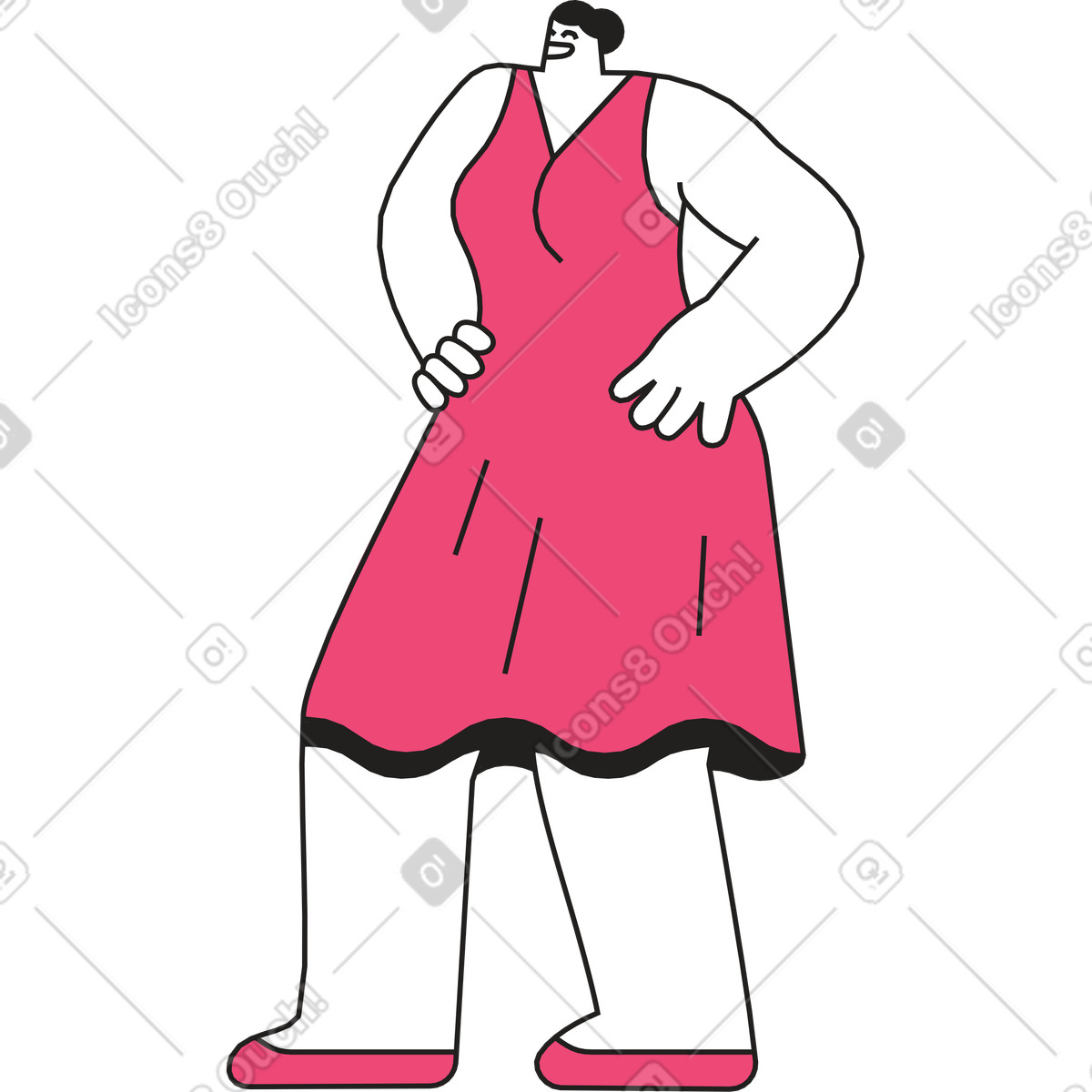 Woman posing for photo illustration in Dazzle Line style download in PNG, SVG