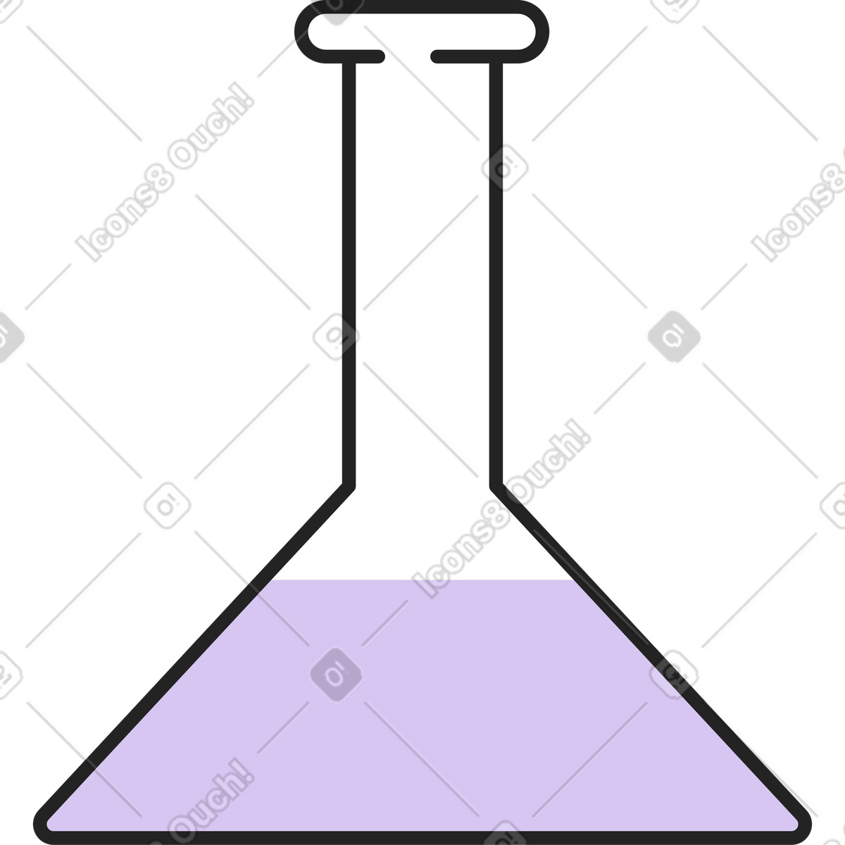 Illustration Flacon avec liquide pour la science dans le style Sammy Line à télécharger aux formats PNG, SVG