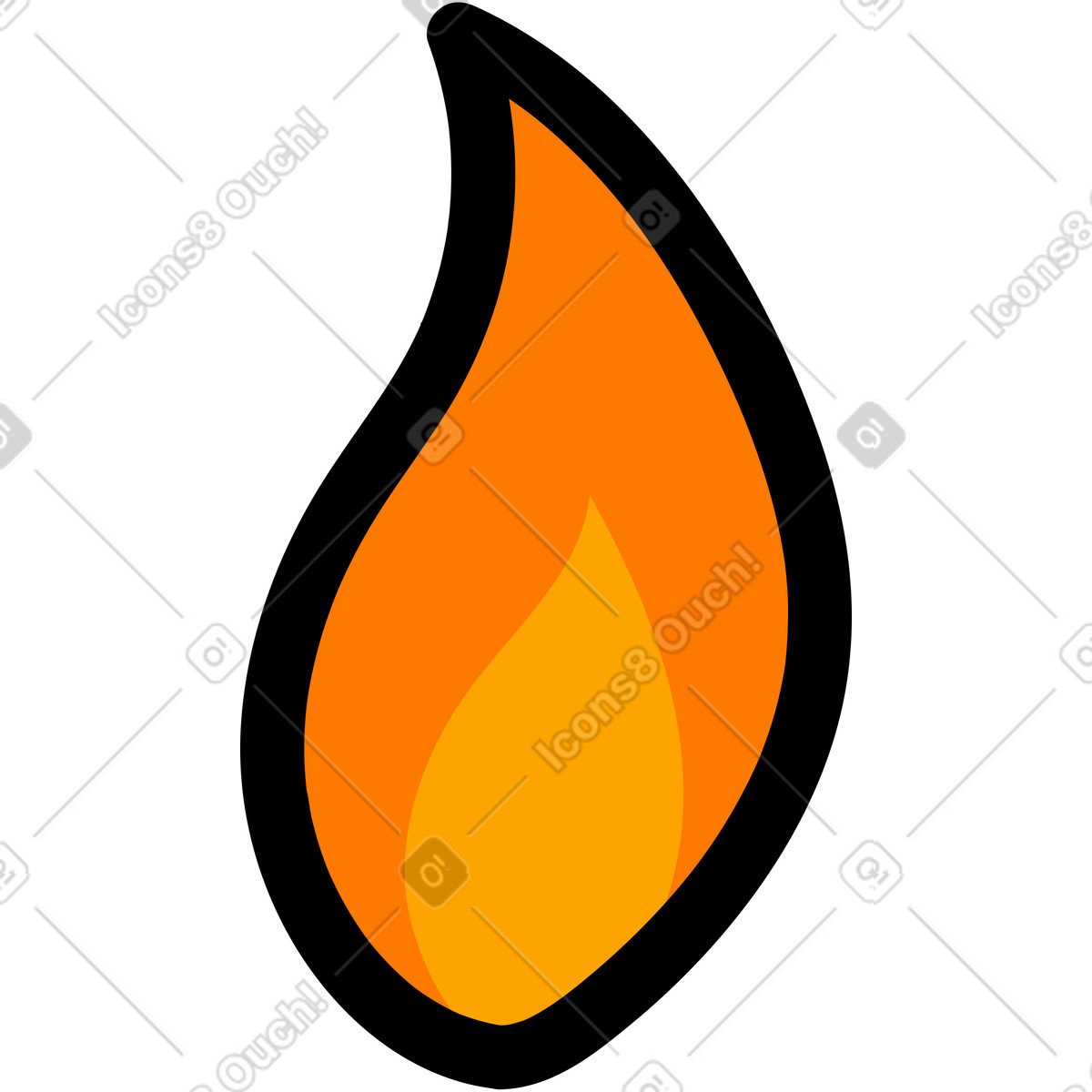 Kerzenflamme-Illustration im Purr-Stil als Download in PNG, SVG