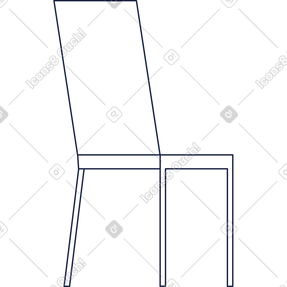 Illustration Chaise vue de face dans le style Urban Line à télécharger aux formats PNG, SVG