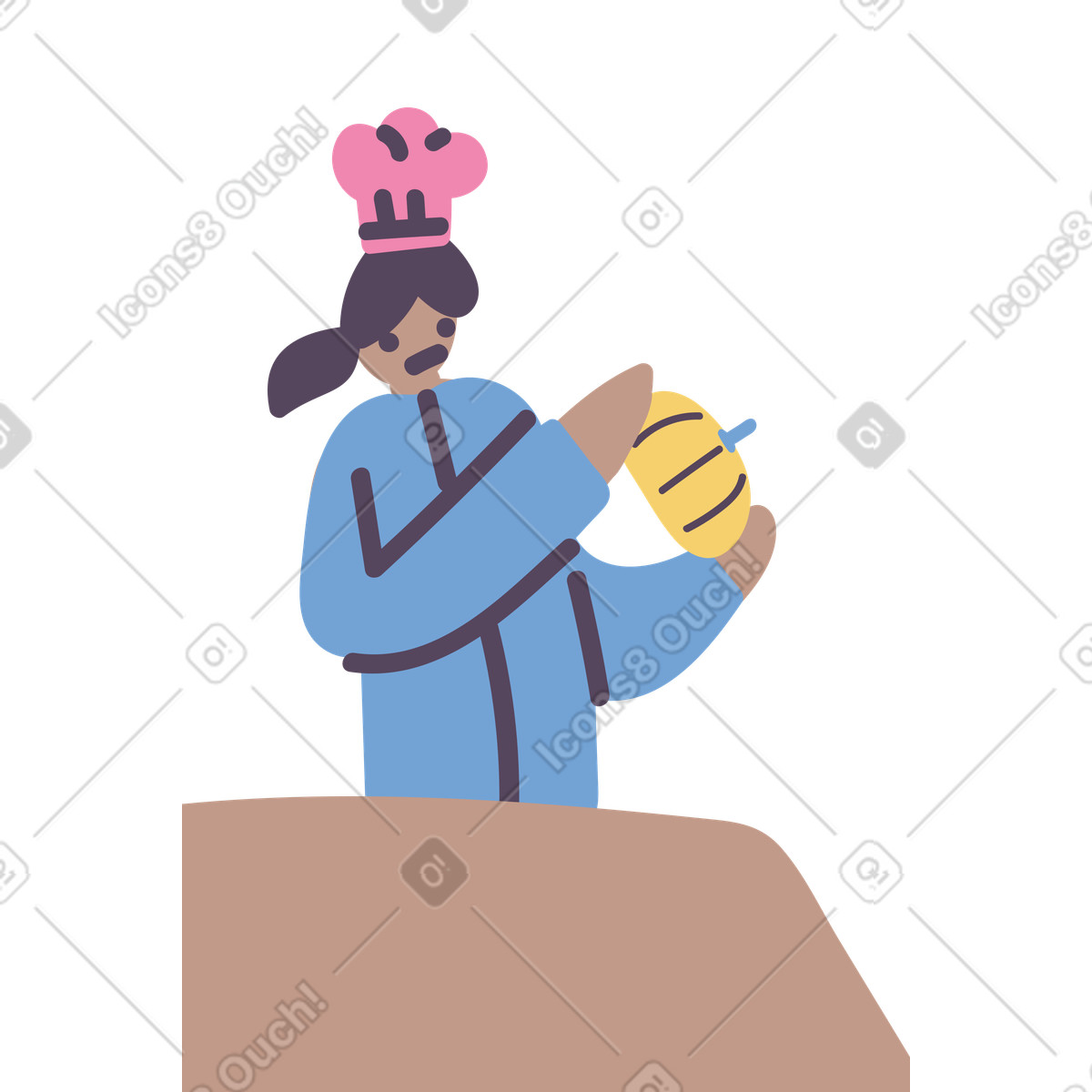 Cucinare una zucca illustrazione in stile Pluto scarica in PNG, SVG