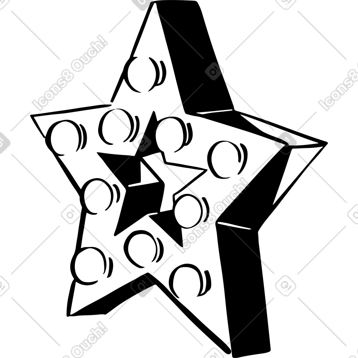 Illustration Lampe étoile décorative dans le style Line à télécharger aux formats PNG, SVG
