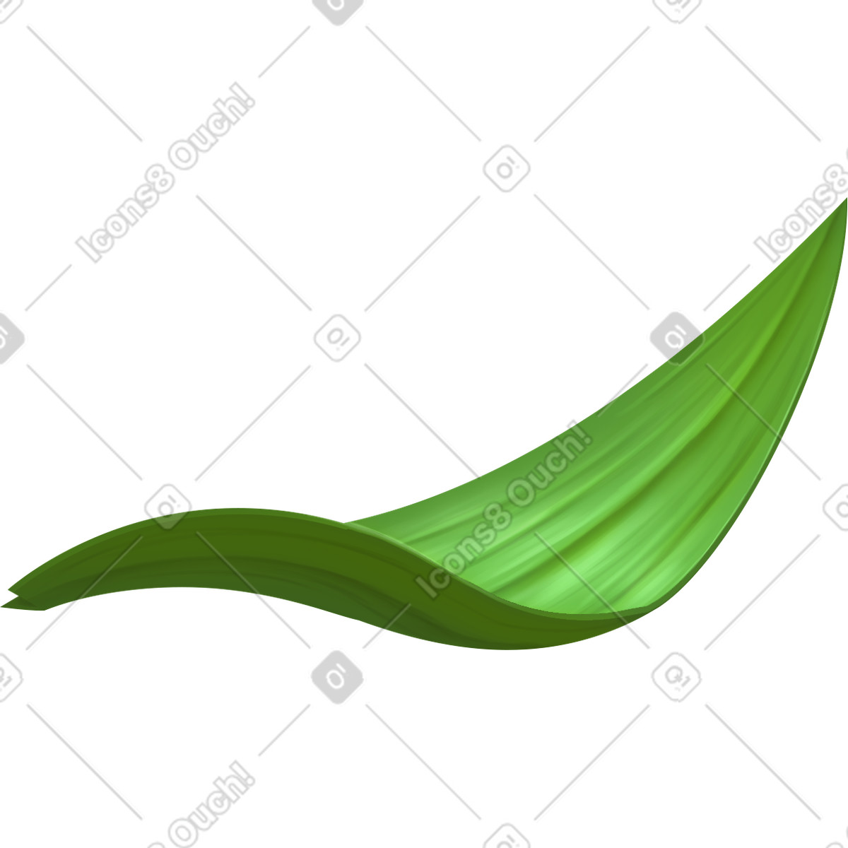Single thick grass leaf-Illustration im Props-Stil als Download in PNG, SVG