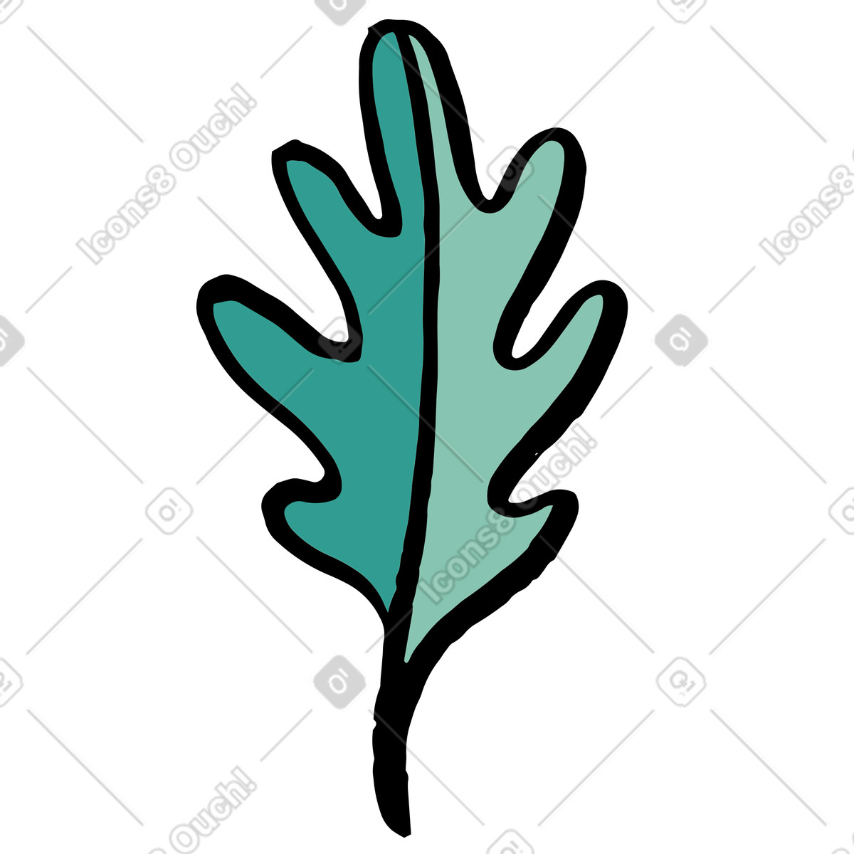 Scandi 스타일의 잎 일러스트레이션 PNG, SVG 다운로드