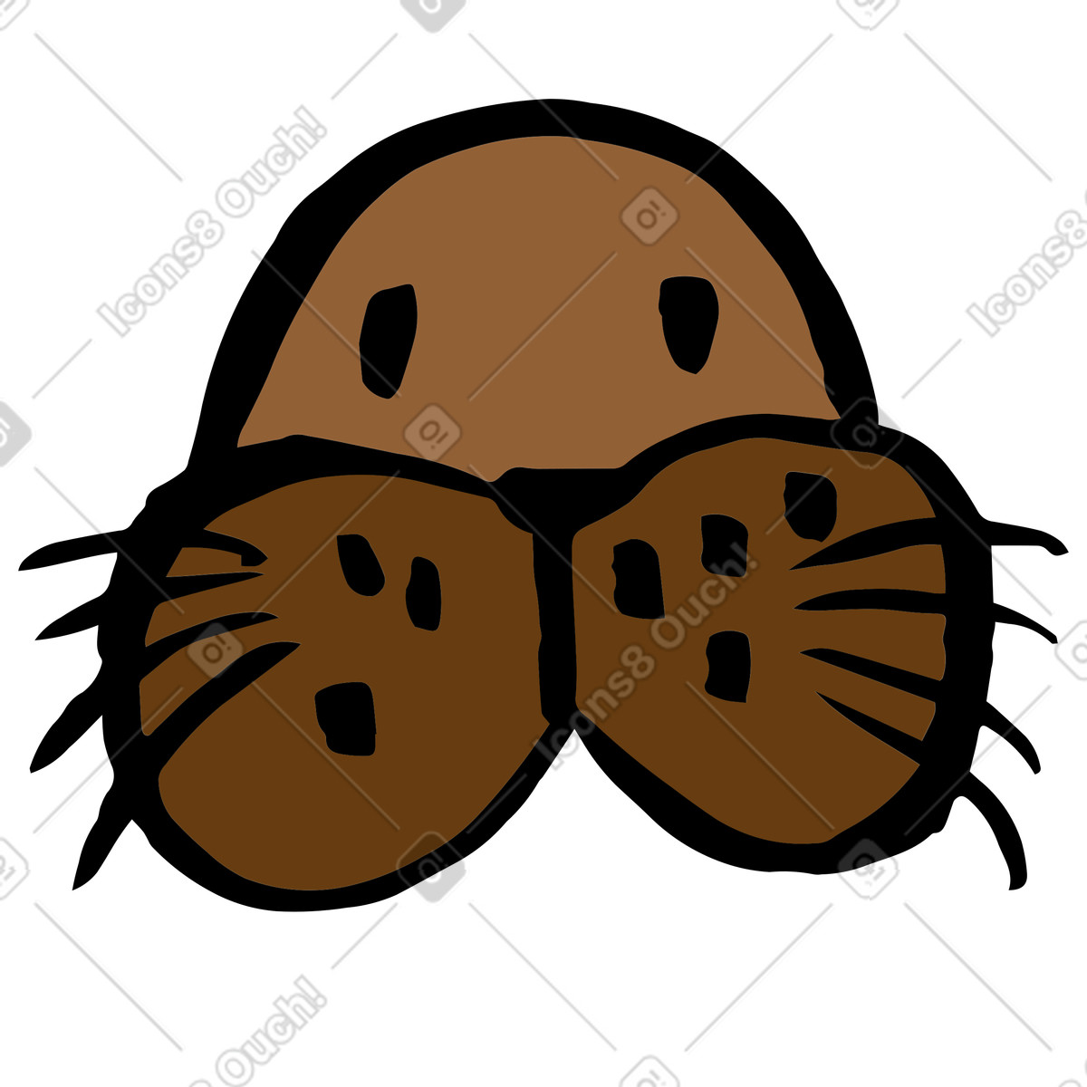 Ilustración Cabeza de morsa animal en estilo Scandi a descargar en PNG y SVG