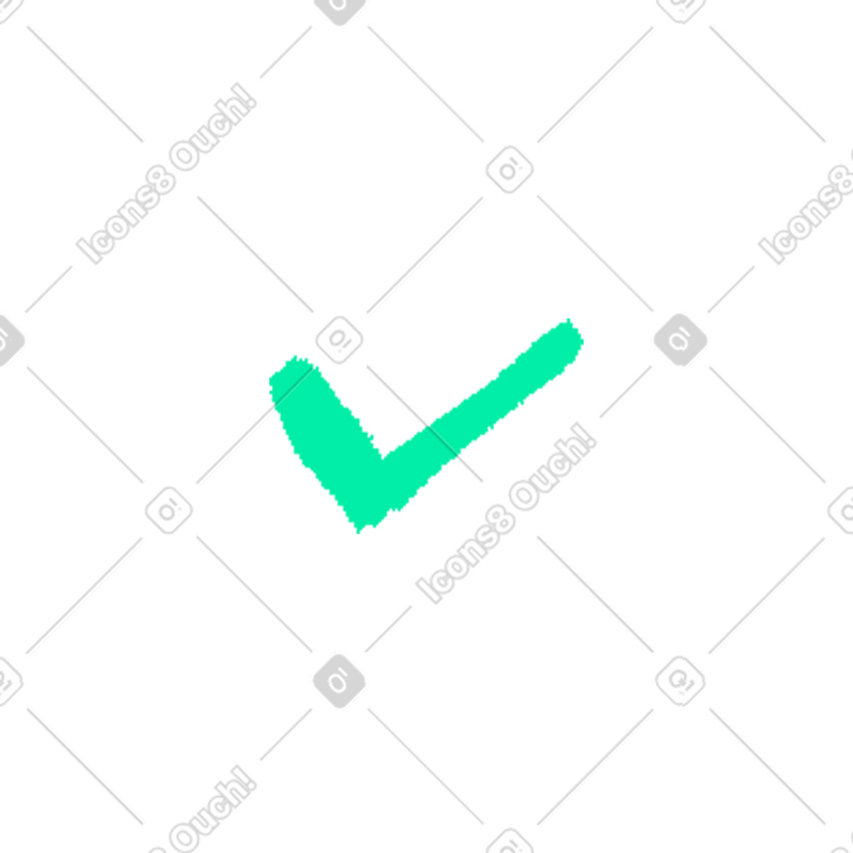 Green check mark illustration in Fabulous style download in PNG, SVG