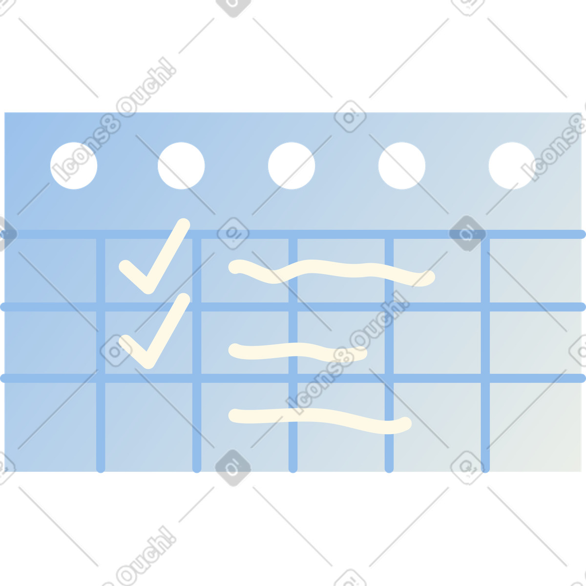 List of tasks on checkered sheet illustration in Beam style download in PNG, SVG