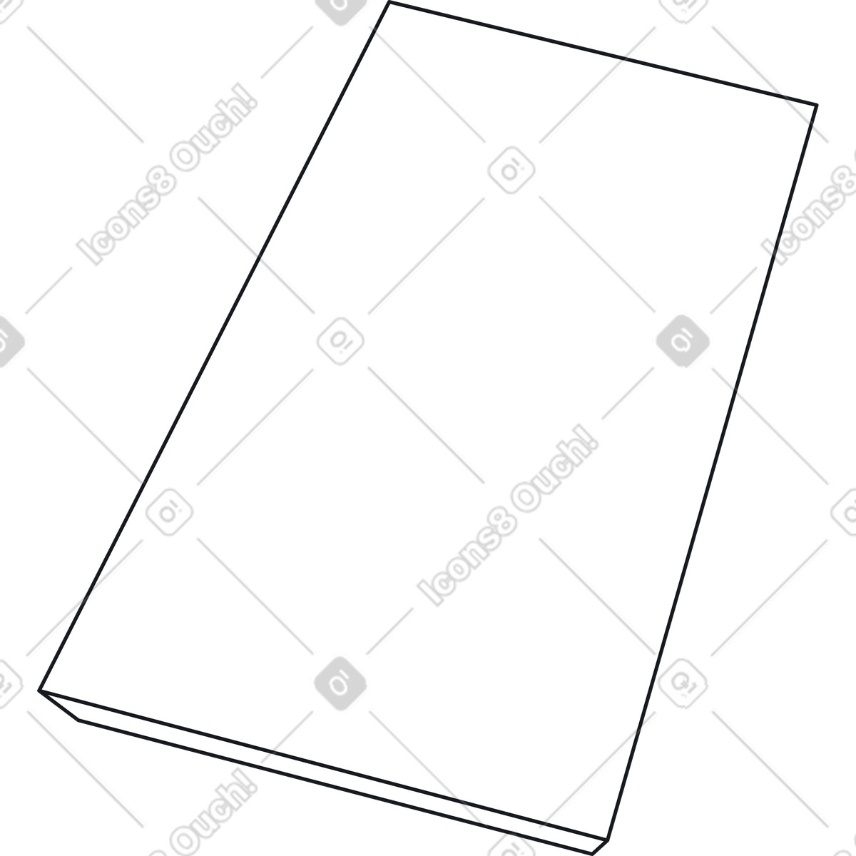 Ilustración Vista de mesa rectangular blanca desde arriba en estilo Breeze a descargar en PNG y SVG