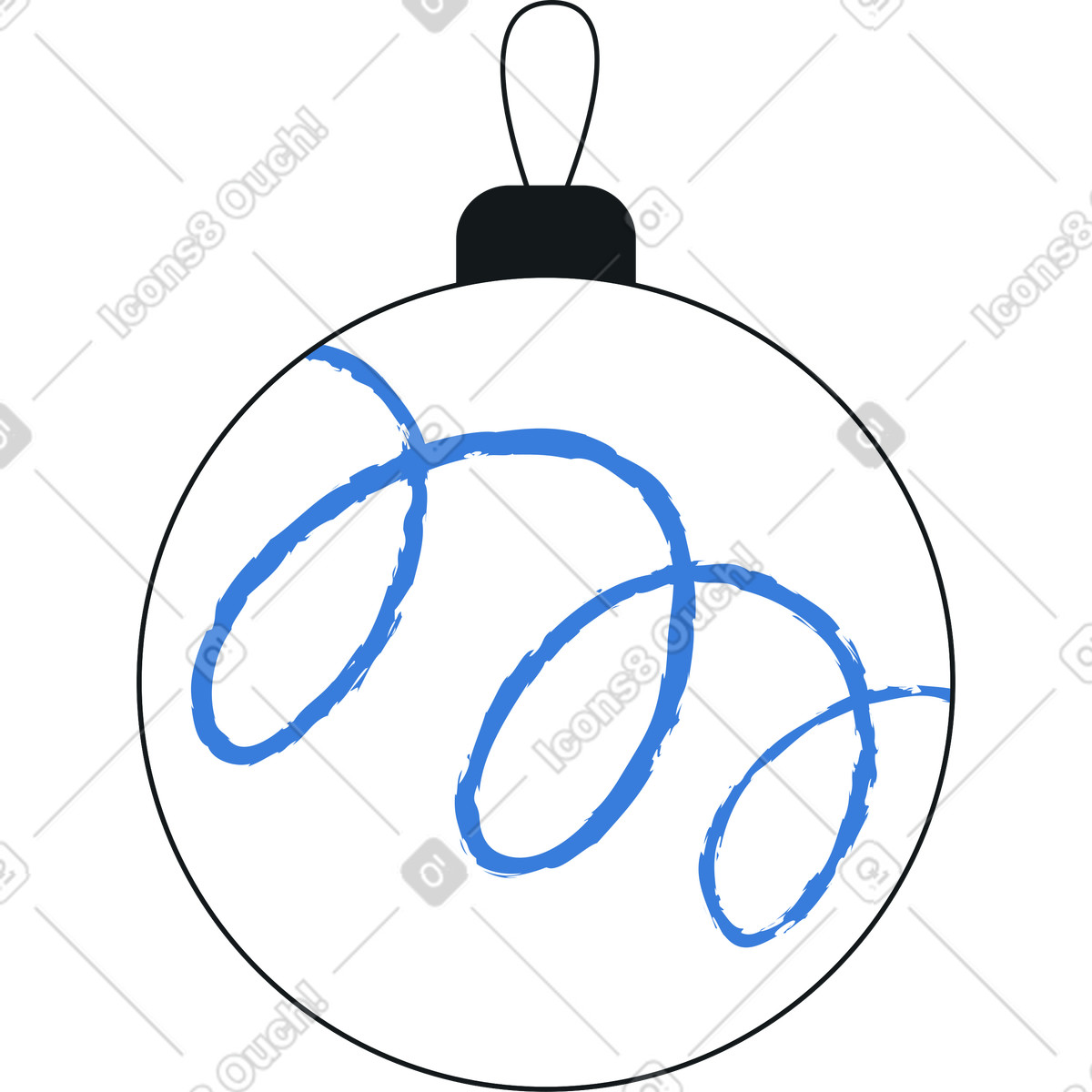 Ilustración Pelota de navidad en estilo Midnight a descargar en PNG y SVG