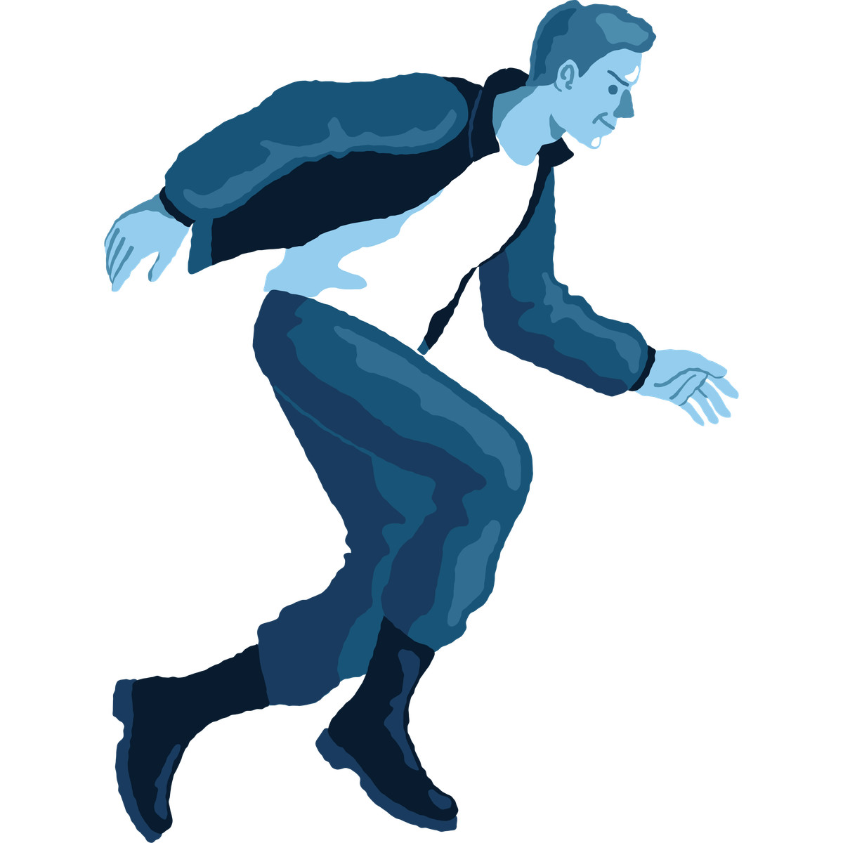 Man jumping side view illustration in Cherry style download in PNG, SVG