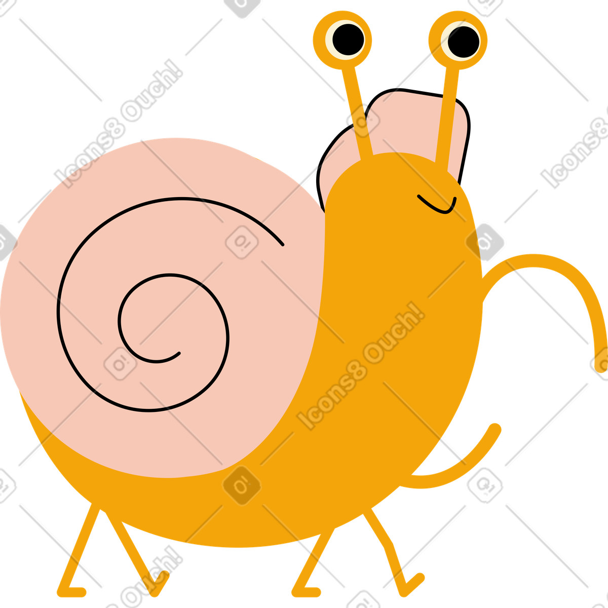 Ilustração de Caracol alegre em um boné no estilo Jelly para baixar PNG, SVG