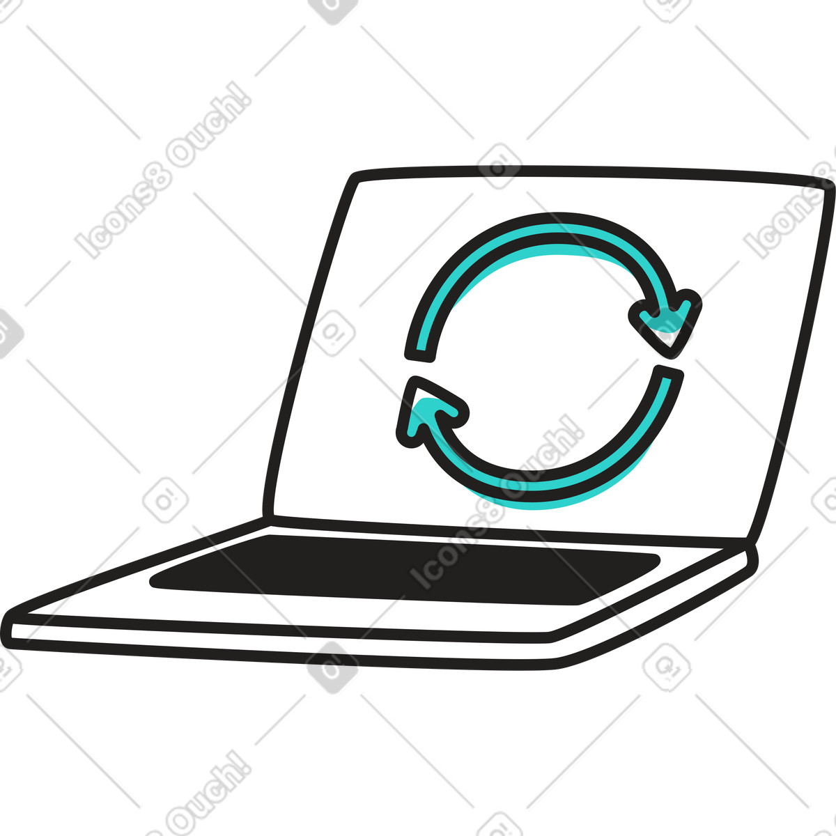 Sincronizzazione del laptop illustrazione in stile Little scarica in PNG, SVG