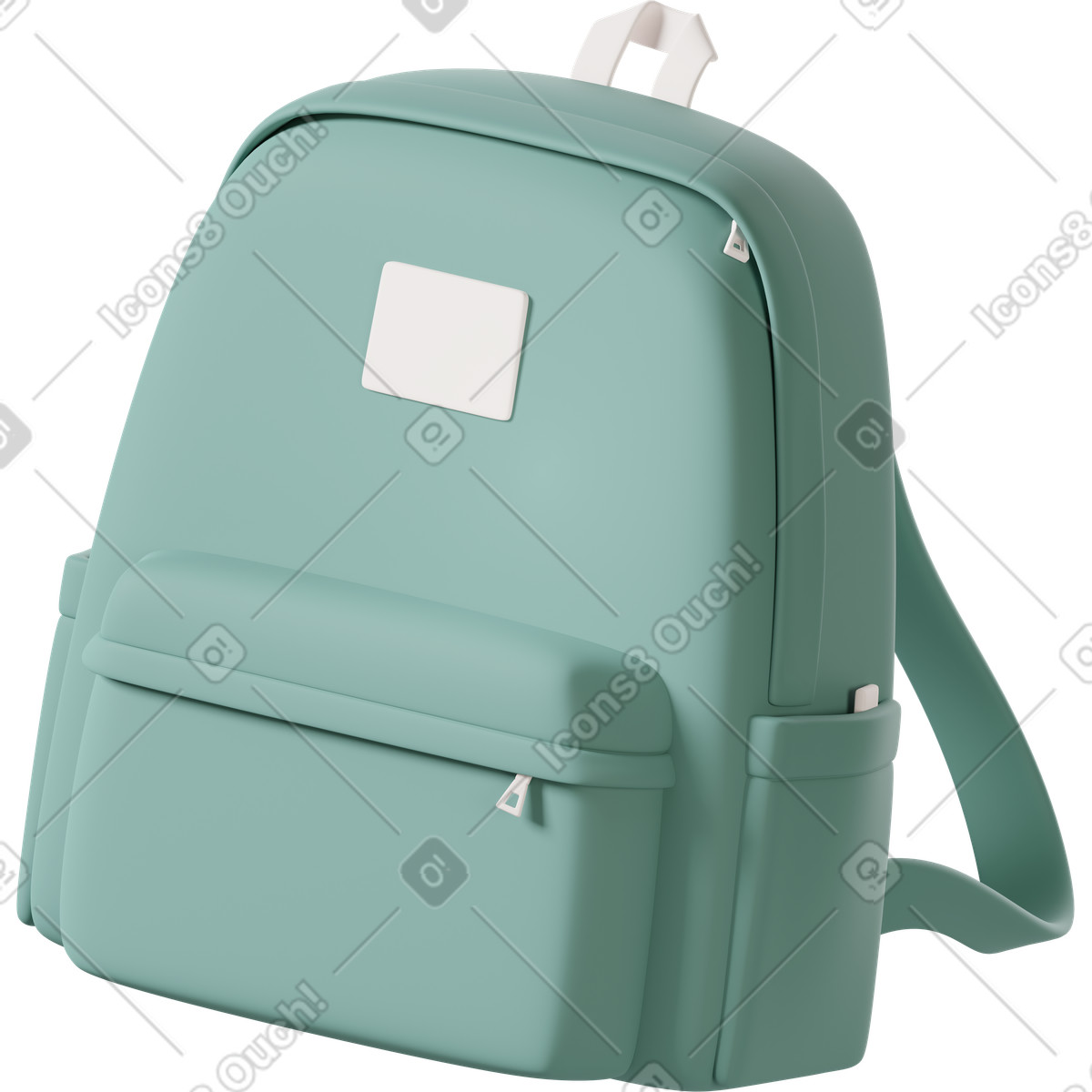 3D Casual life 스타일의 Green backpack 일러스트레이션 PNG, SVG 다운로드