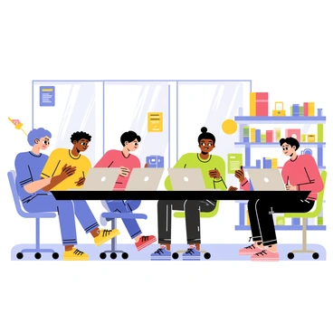 A group of high school students is sitting at sleek black desks in a modern tech lab. Each student is focused on their own silver laptop, with some students typing while others are discussing their projects. The room is brightly lit with large windows, and there are colorful posters on the walls showcasing different technology concepts. In the background, shelves are filled with various tech gadgets and books. Each student has a unique hairstyle and is wearing casual clothing, contributing to a lively and collaborative atmosphere.