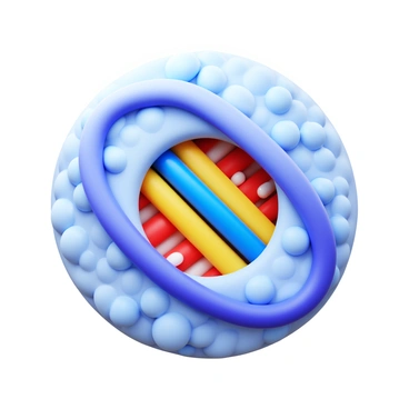 A microscopic view showing "rRNA" strands within a "bacterial ribosome." The ribosome appears as a complex structure with distinct subunits, highlighting the intricate arrangement of its components. The "rRNA" is depicted in a vivid color, contrasting against the ribosomal proteins, which are shown in a different shade. The background features a soft focus, emphasizing the detailed architecture of the ribosome and its genetic material. The overall image conveys a sense of the microscopic world and the fundamental processes of protein synthesis.