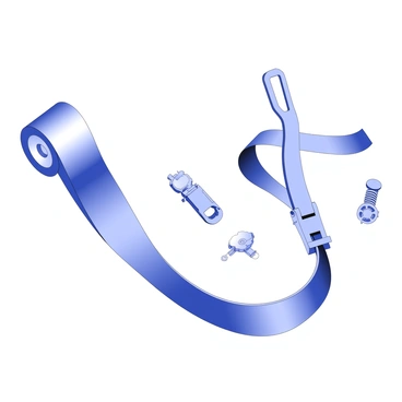 A detailed 3D illustration showing the inner mechanism of a car seatbelt. The image displays various components, including a retractable spool, a locking mechanism, and the belt webbing. The spool is coiled tightly, while the belt extends outward, showcasing its smooth texture. The locking mechanism is highlighted, demonstrating the engagement system that secures the seatbelt in place. Additional elements such as gears and springs are visible, emphasizing the complexity of the belt's functionality. The background is neutral to focus attention on the intricate parts of the car seatbelt mechanism.