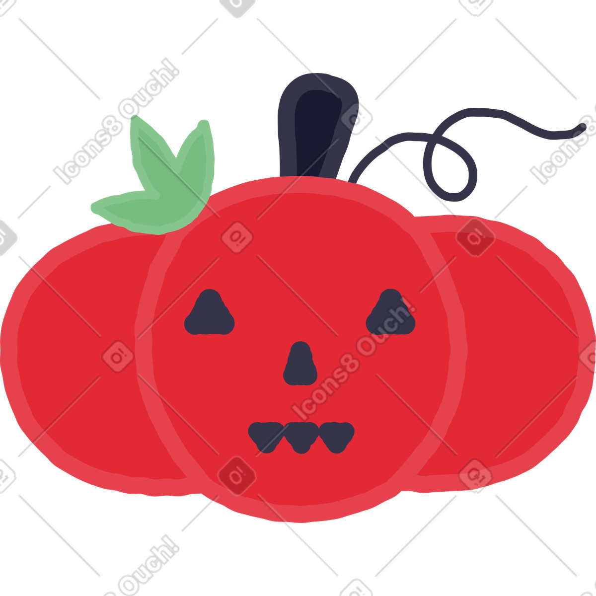 Ilustración Calabaza en estilo Stripy a descargar en PNG y SVG