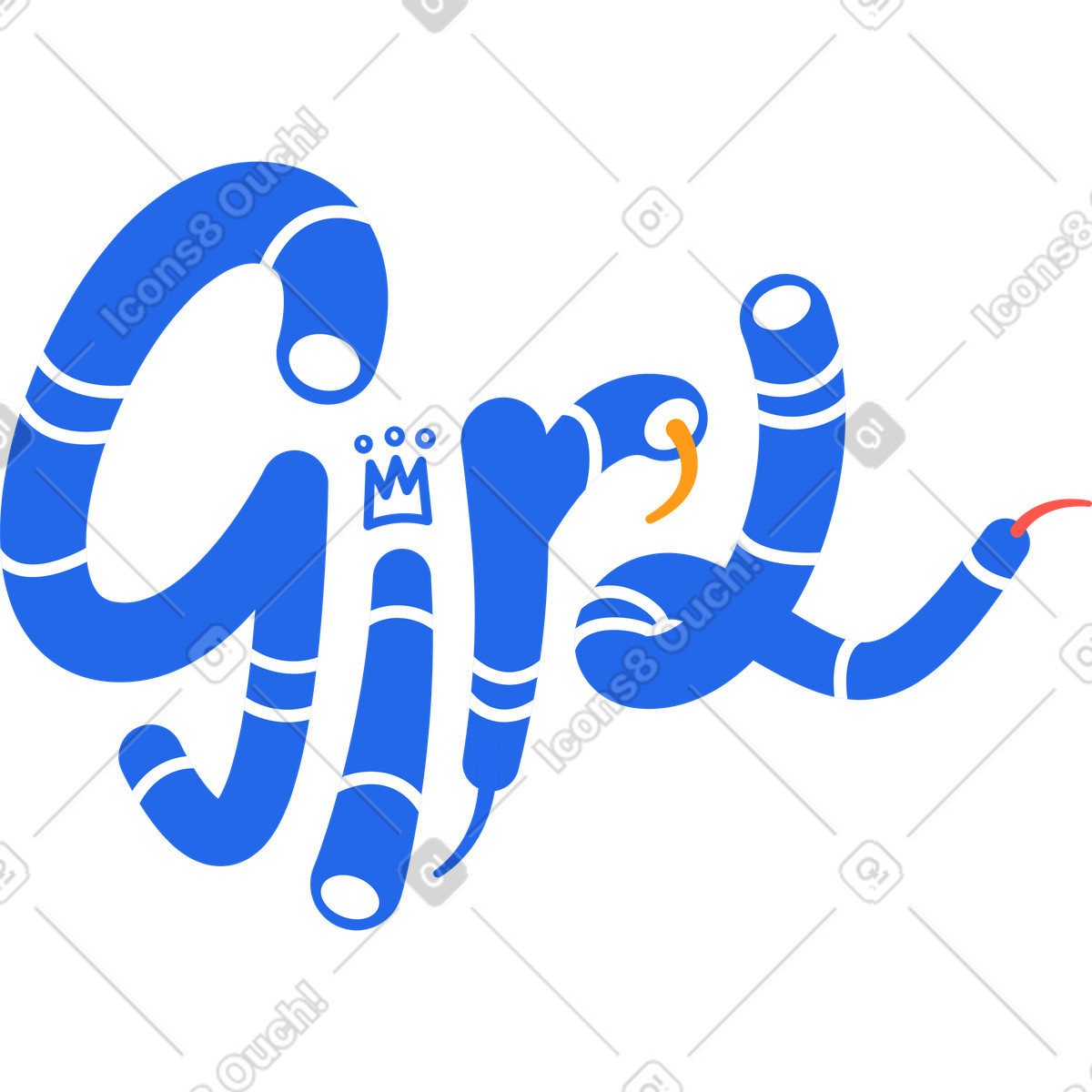 Ilustración Niña en estilo Kingdom a descargar en PNG y SVG