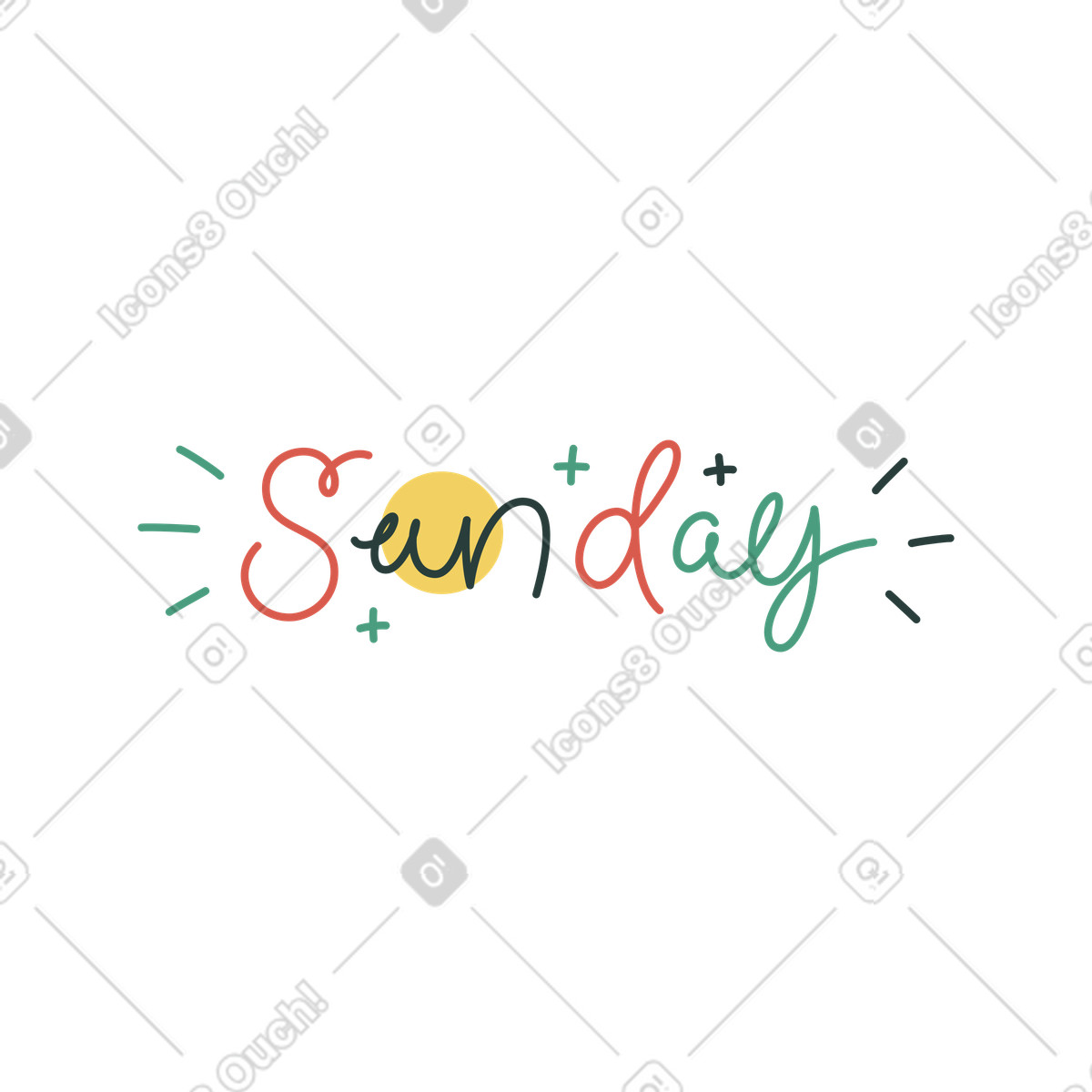 Ilustración Domingo en estilo Macaroni a descargar en PNG y SVG