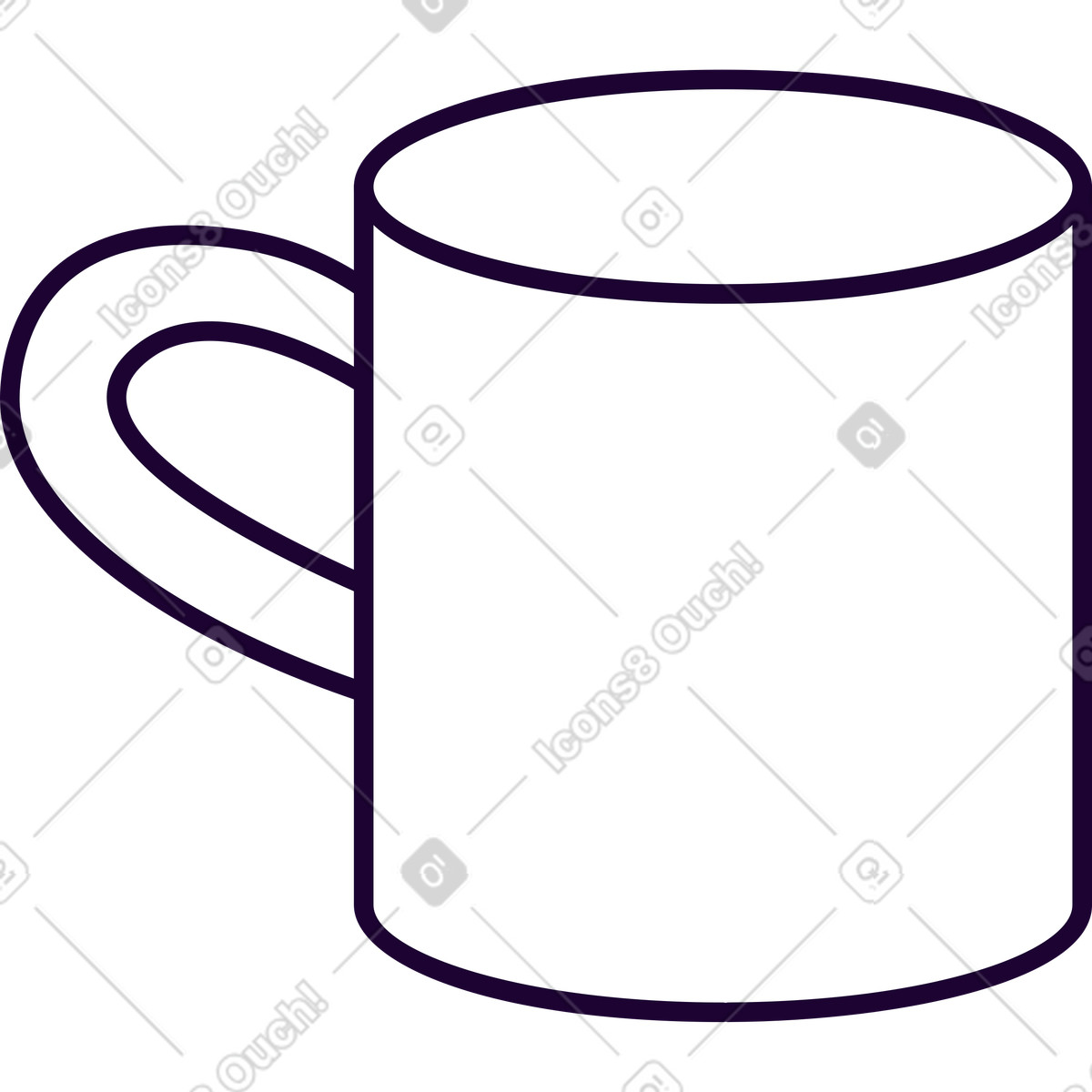 Tazza bianca con manico illustrazione in stile Martina scarica in PNG, SVG