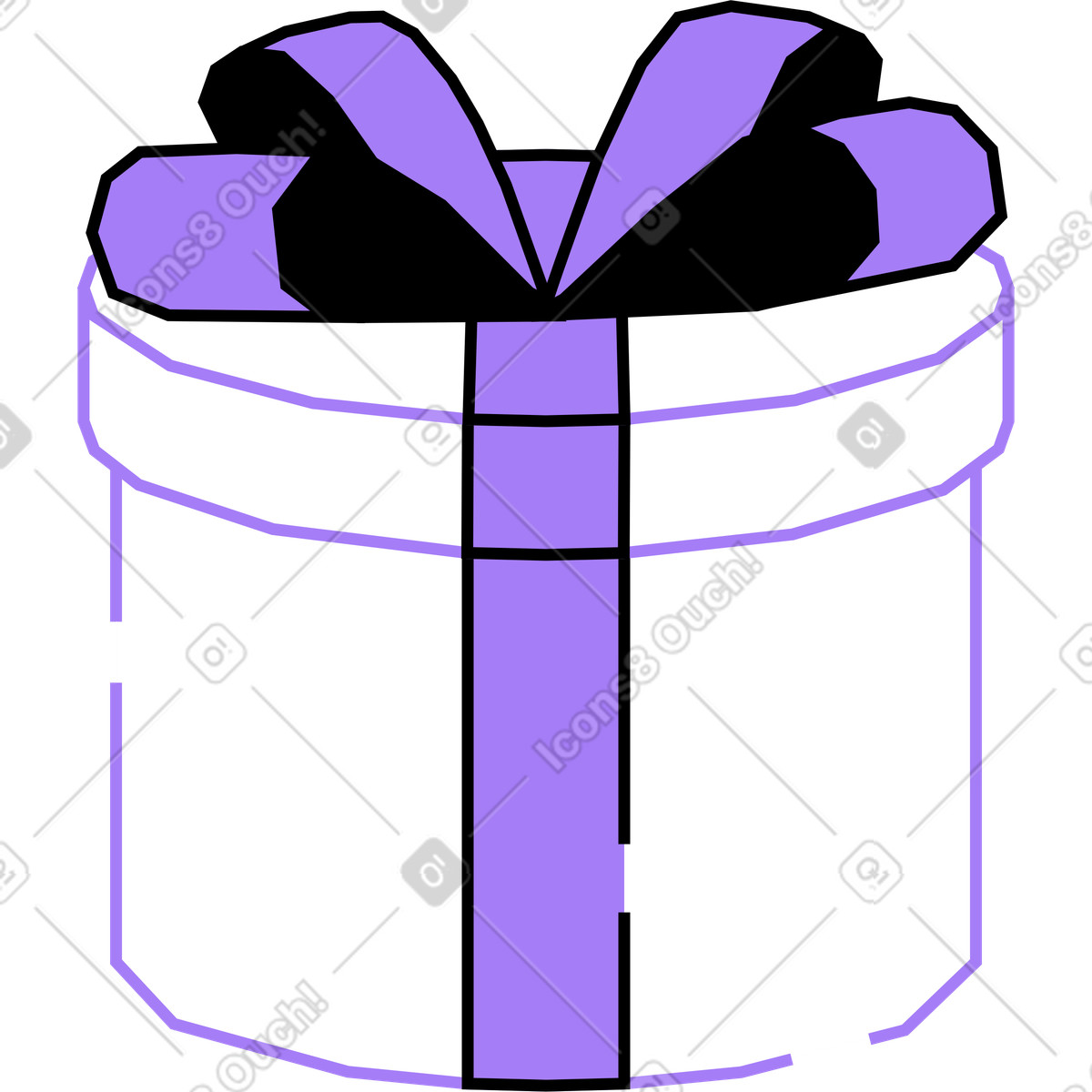 Pacco regalo illustrazione in stile Amethyst scarica in PNG, SVG