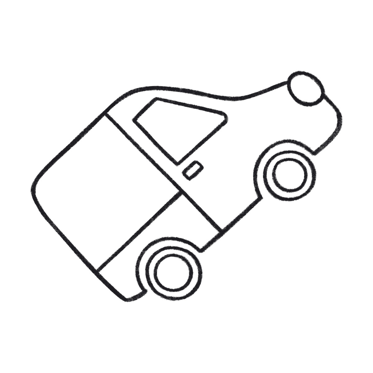 Delivery car illustrazione in stile Bonbon Line scarica in PNG, SVG