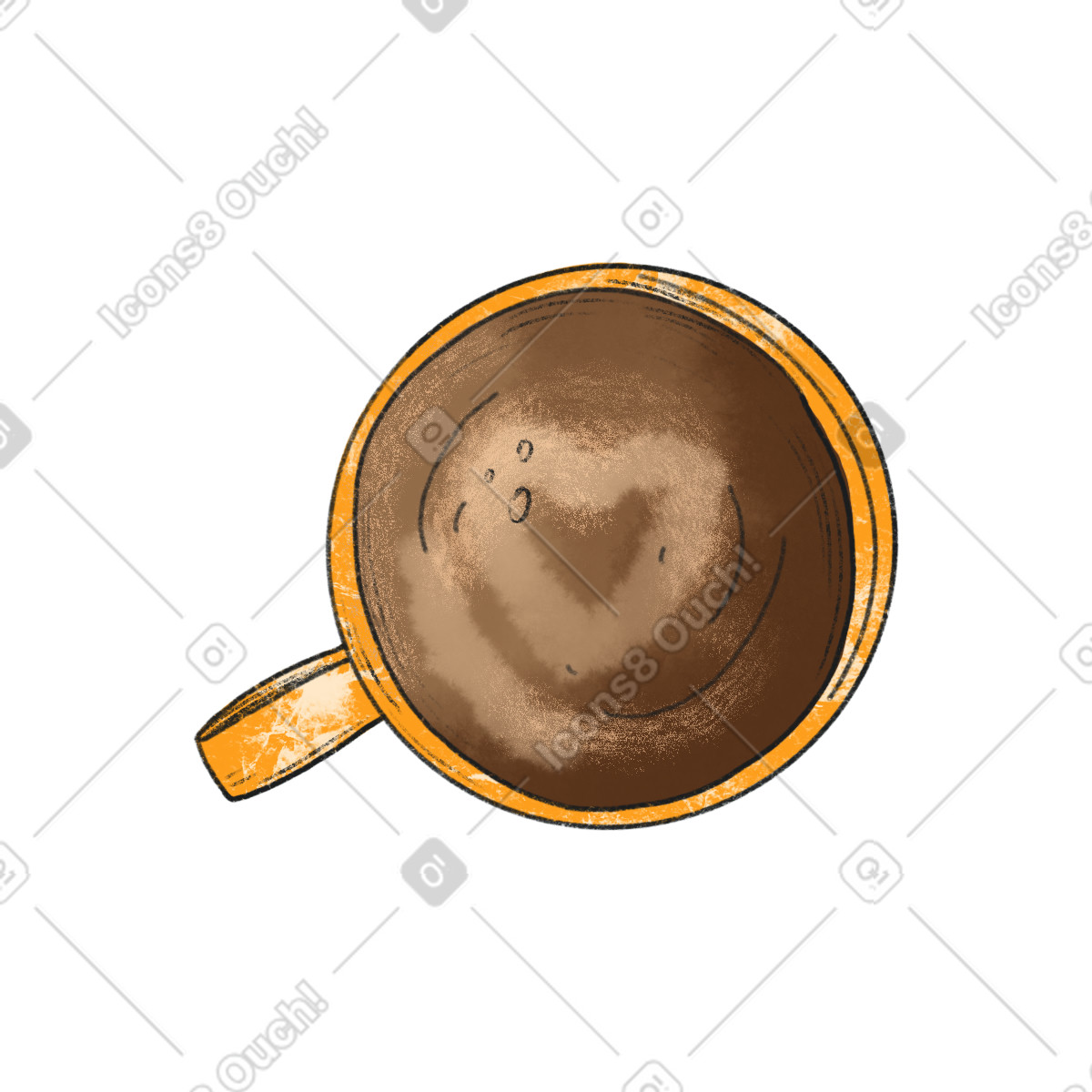 Coffee mug illustration in Moments style download in PNG, SVG