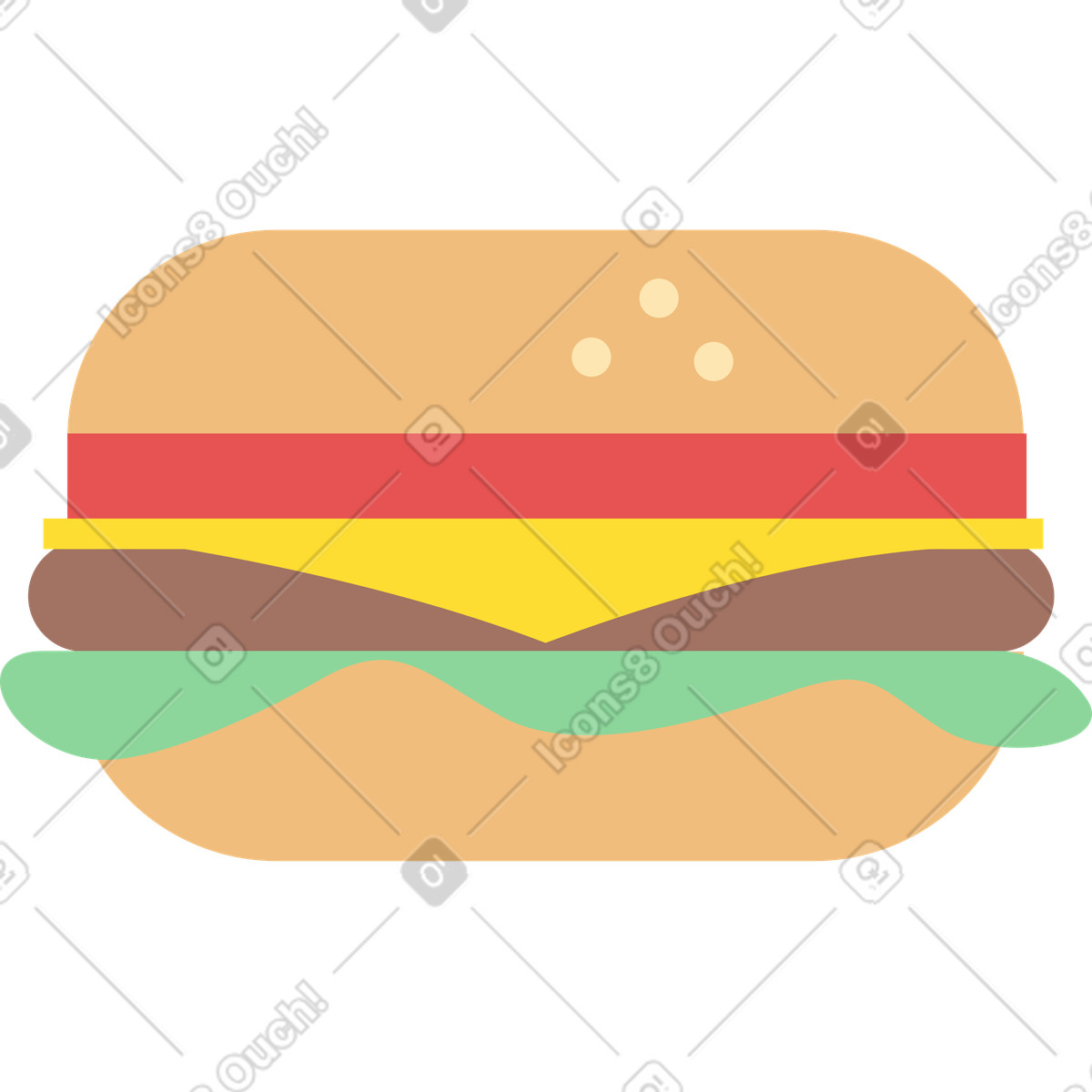 Hamburger illustrazione in stile Pale scarica in PNG, SVG