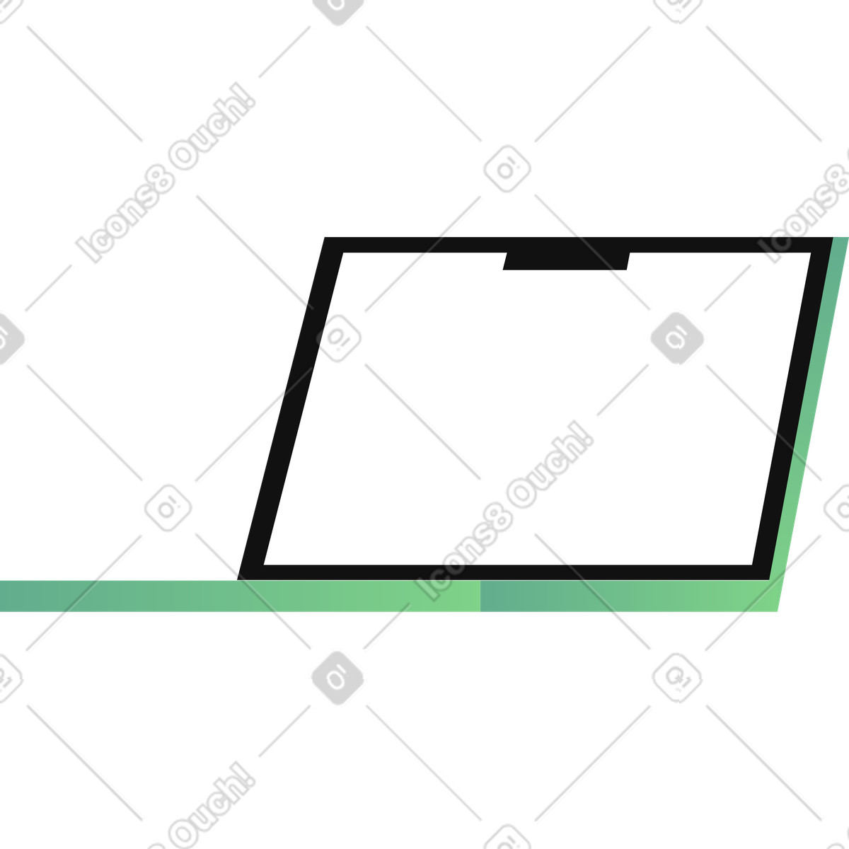 Ilustraci&oacute;n Open laptop en estilo Network a descargar en PNG y SVG