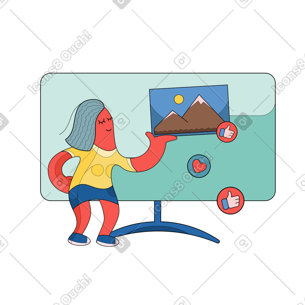 Ilustración Cargar imagen en estilo Surr a descargar en PNG y SVG