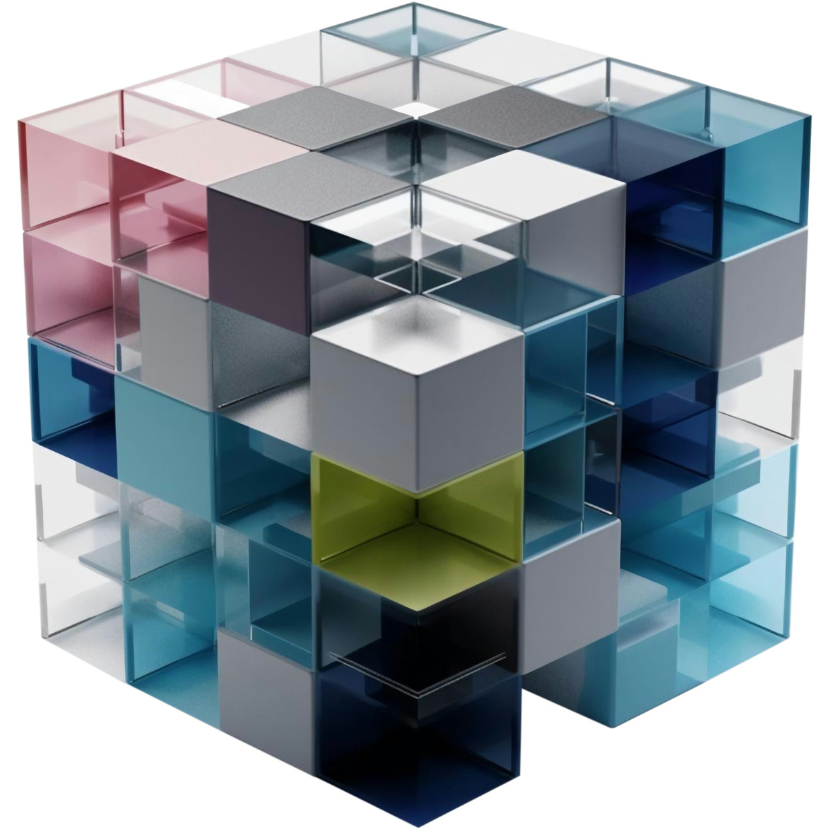 Blocks composition illustration in 3D style download in PNG, SVG