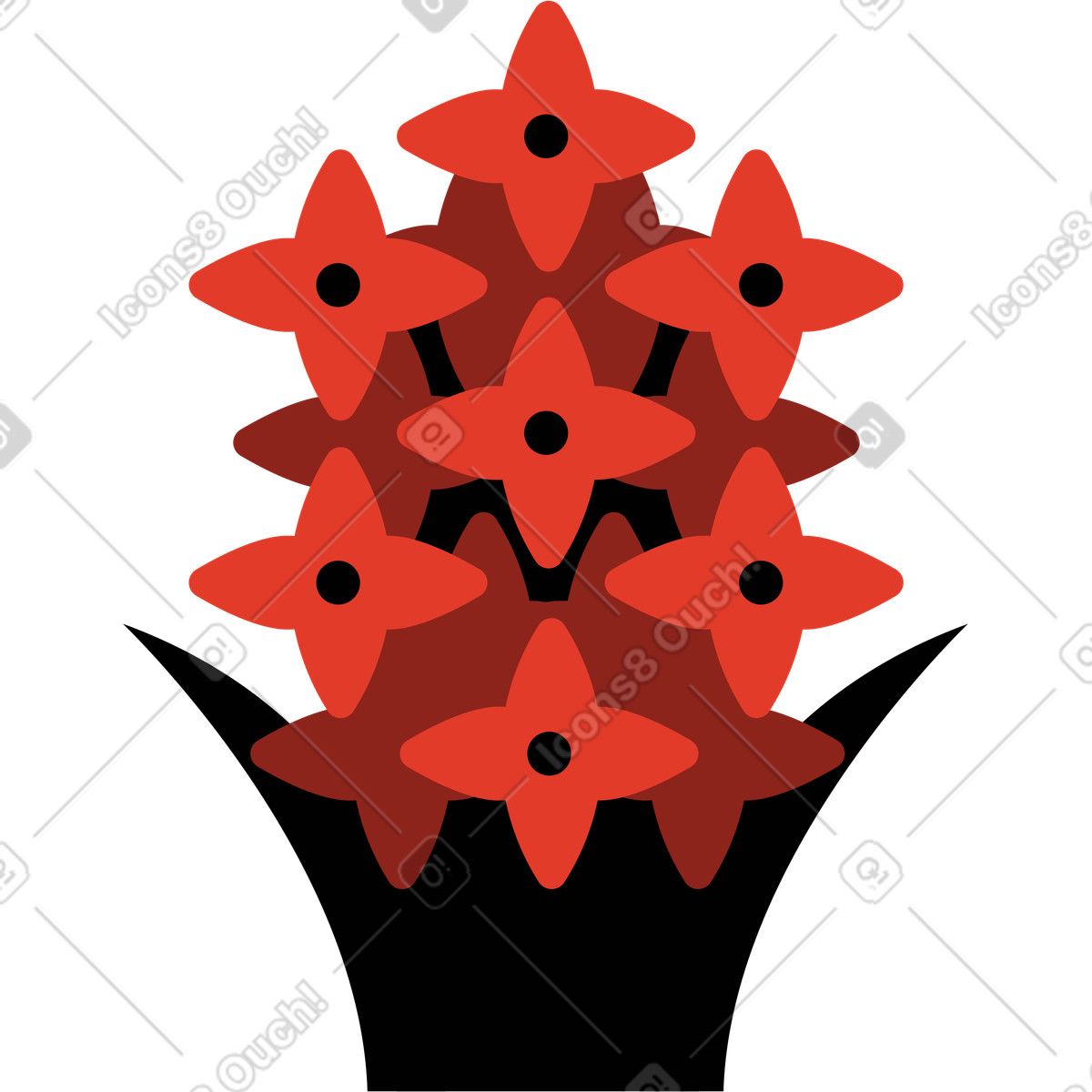 下载 Burgundy 风格的 花 插画，支持 PNG、SVG 格式
