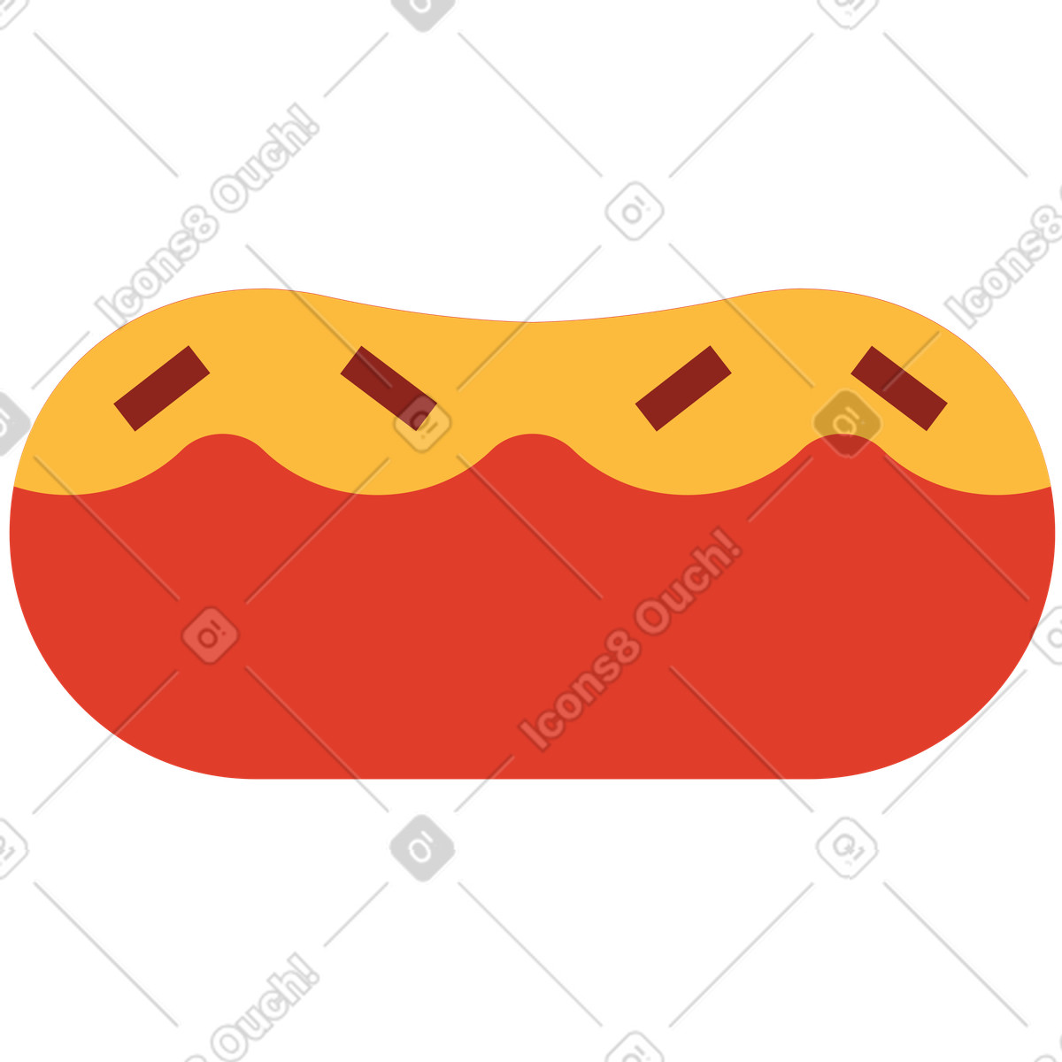 Krapfen-Illustration im Burgundy-Stil als Download in PNG, SVG