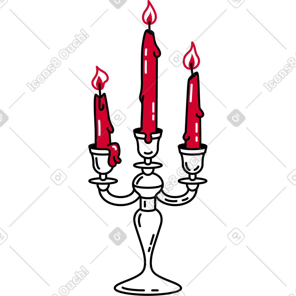 Ilustración Porta vela en estilo Ruby a descargar en PNG y SVG