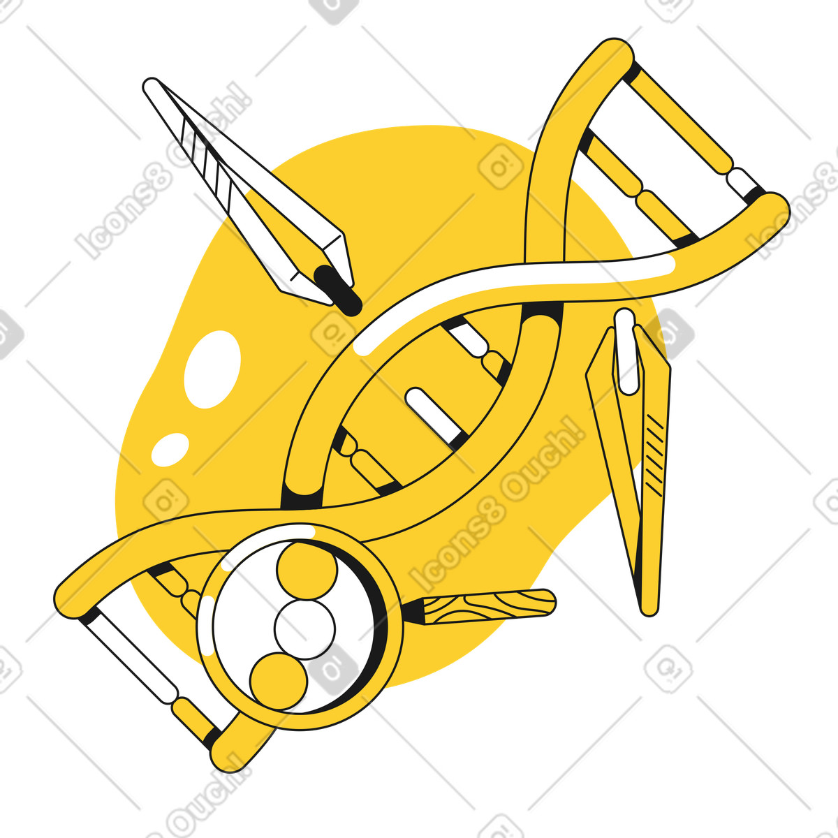 下载 Taxi 风格的 Dna 测序、生物技术和基因改造 插画，支持 PNG、SVG 格式