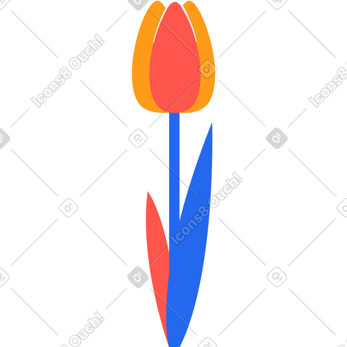 Ilustración Tulipán en estilo Kingdom a descargar en PNG y SVG