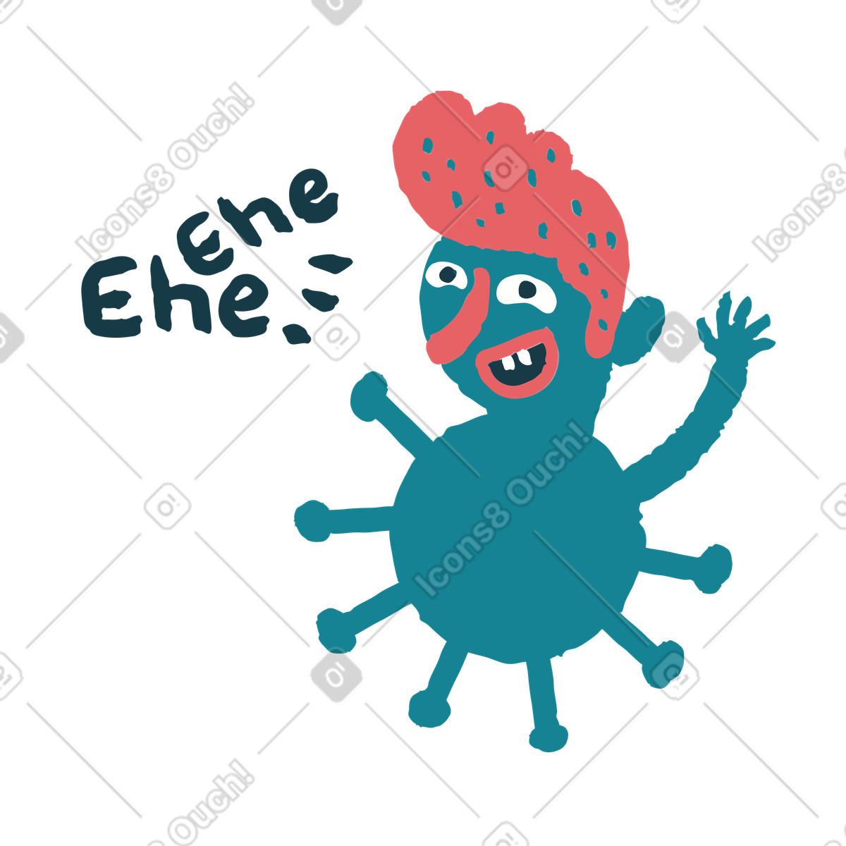 Ilustración Visitante inesperado en estilo Flamenco a descargar en PNG y SVG