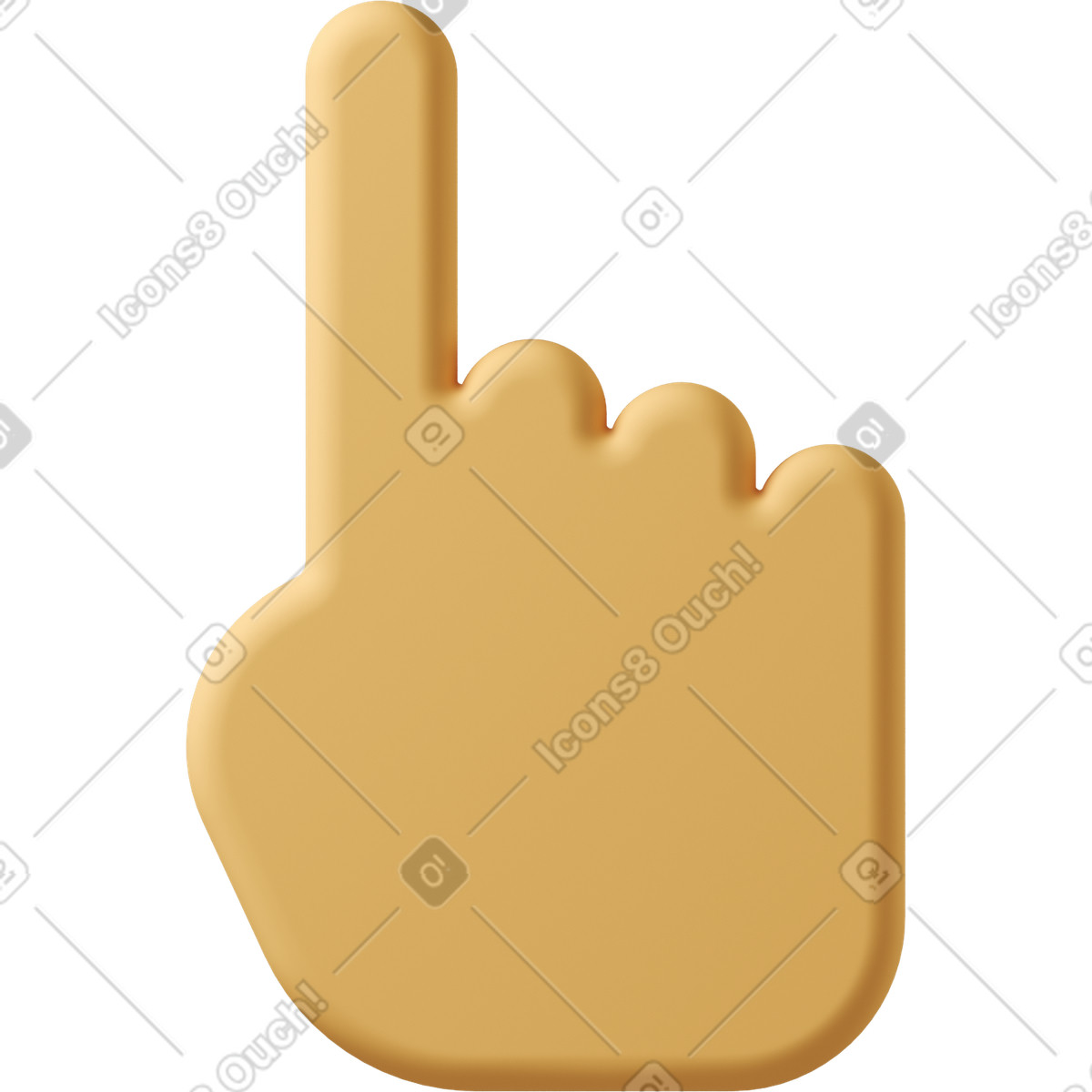下载 3D Casual life 风格的 Orange hand cursor 插画，支持 PNG、SVG 格式