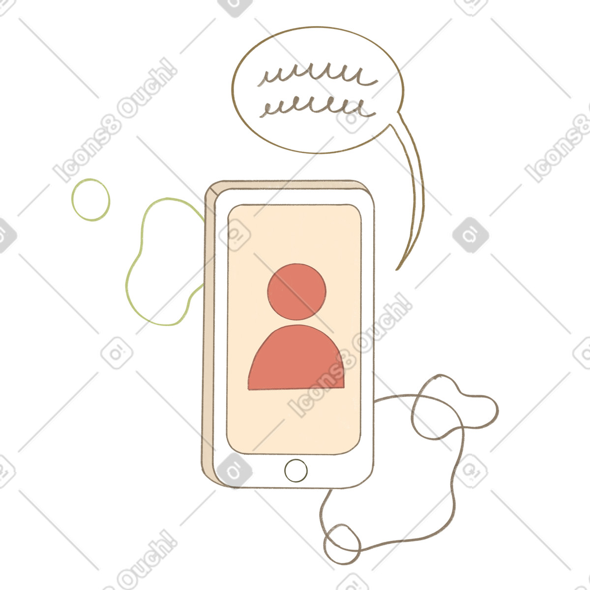 Lumiere スタイルの 電話で配信されるメッセージ のイラストをPNG、SVG形式でダウンロード