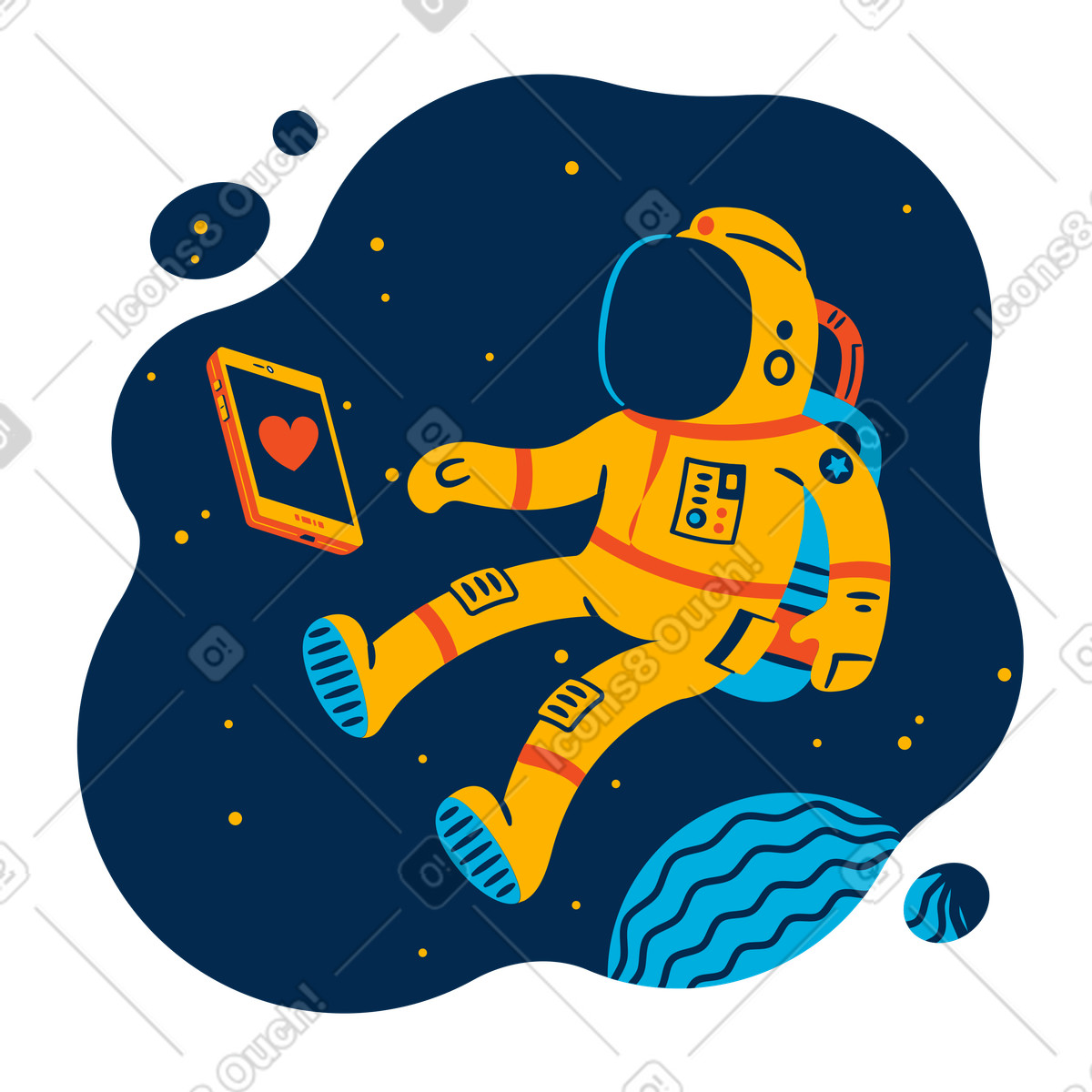 Woman with an empty stomach feeling hungry illustration in Flame style download in PNG, SVG
