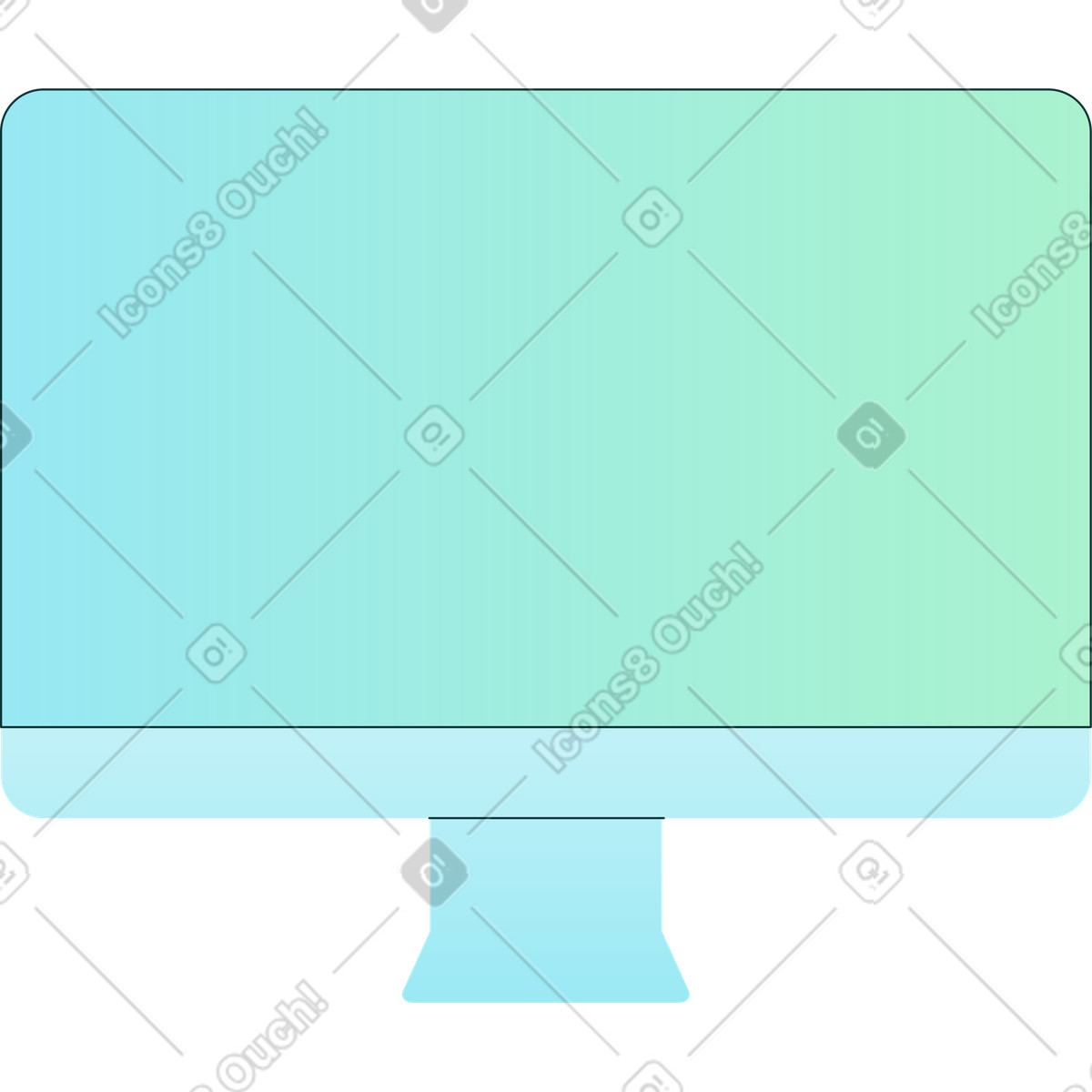 Ilustración Monitor de computadora azul en estilo Florid a descargar en PNG y SVG