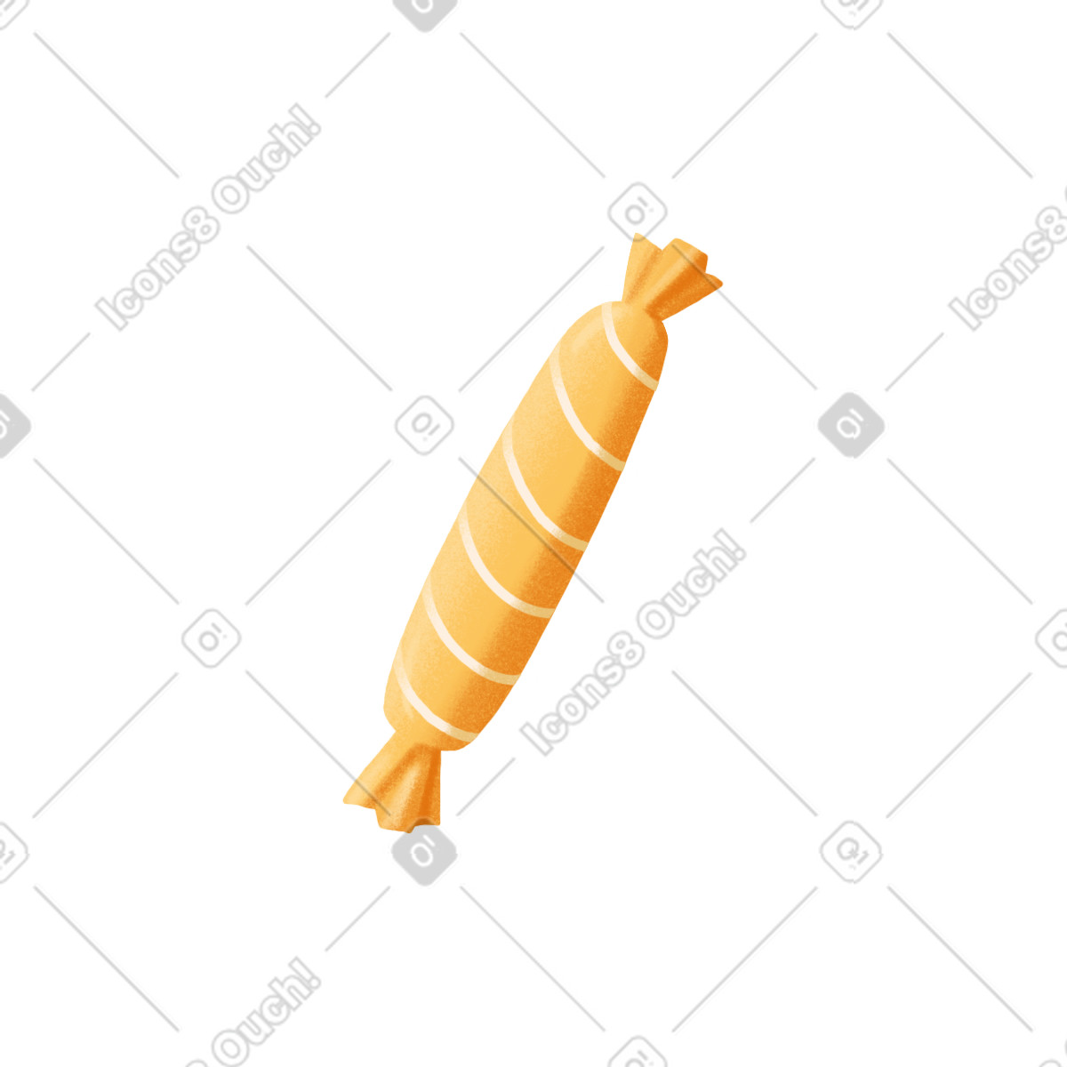 Gleam 스타일의 Yellow striped candy 일러스트레이션 PNG, SVG 다운로드