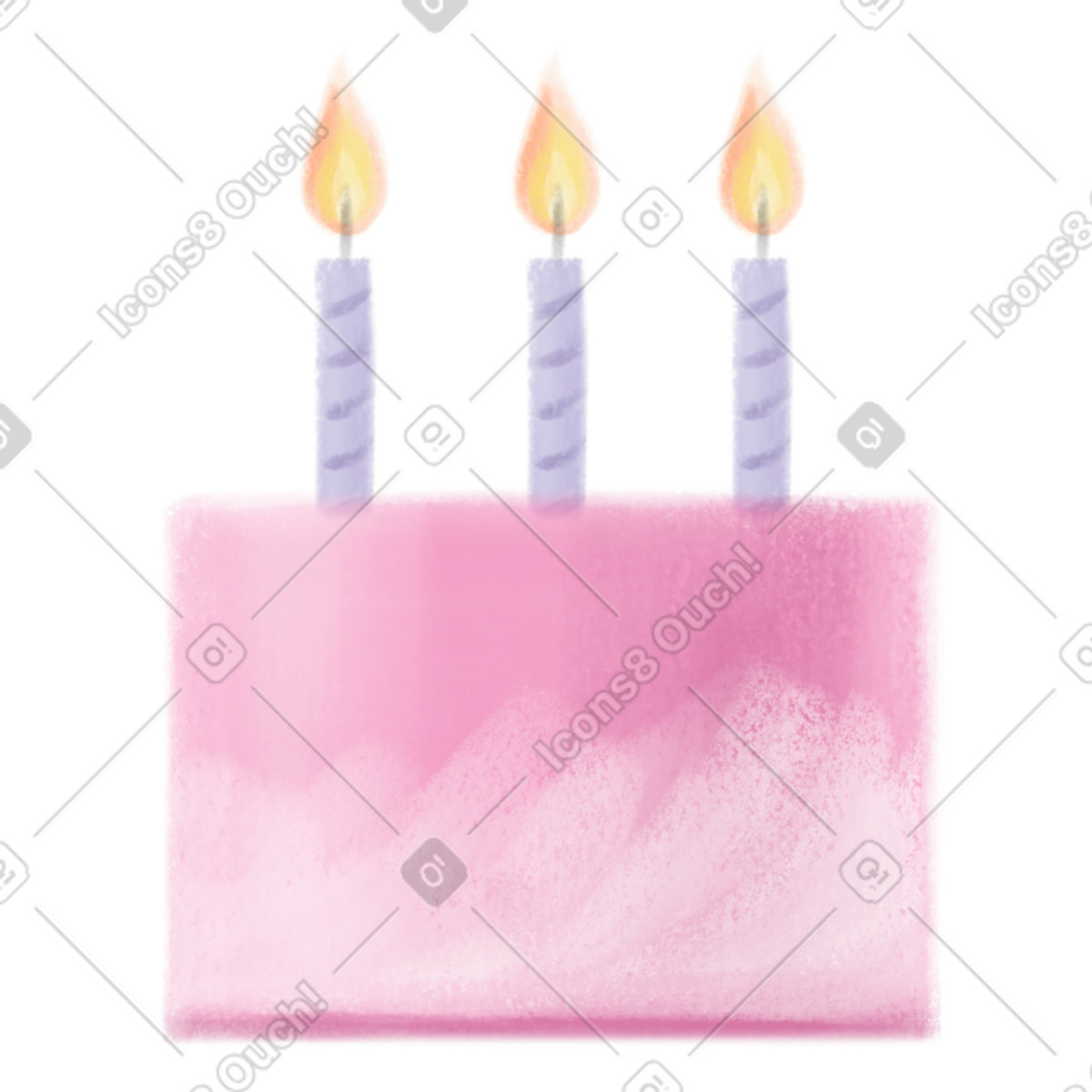 下载 Mushy 风格的 生日蛋糕蜡烛 插画，支持 PNG、SVG 格式