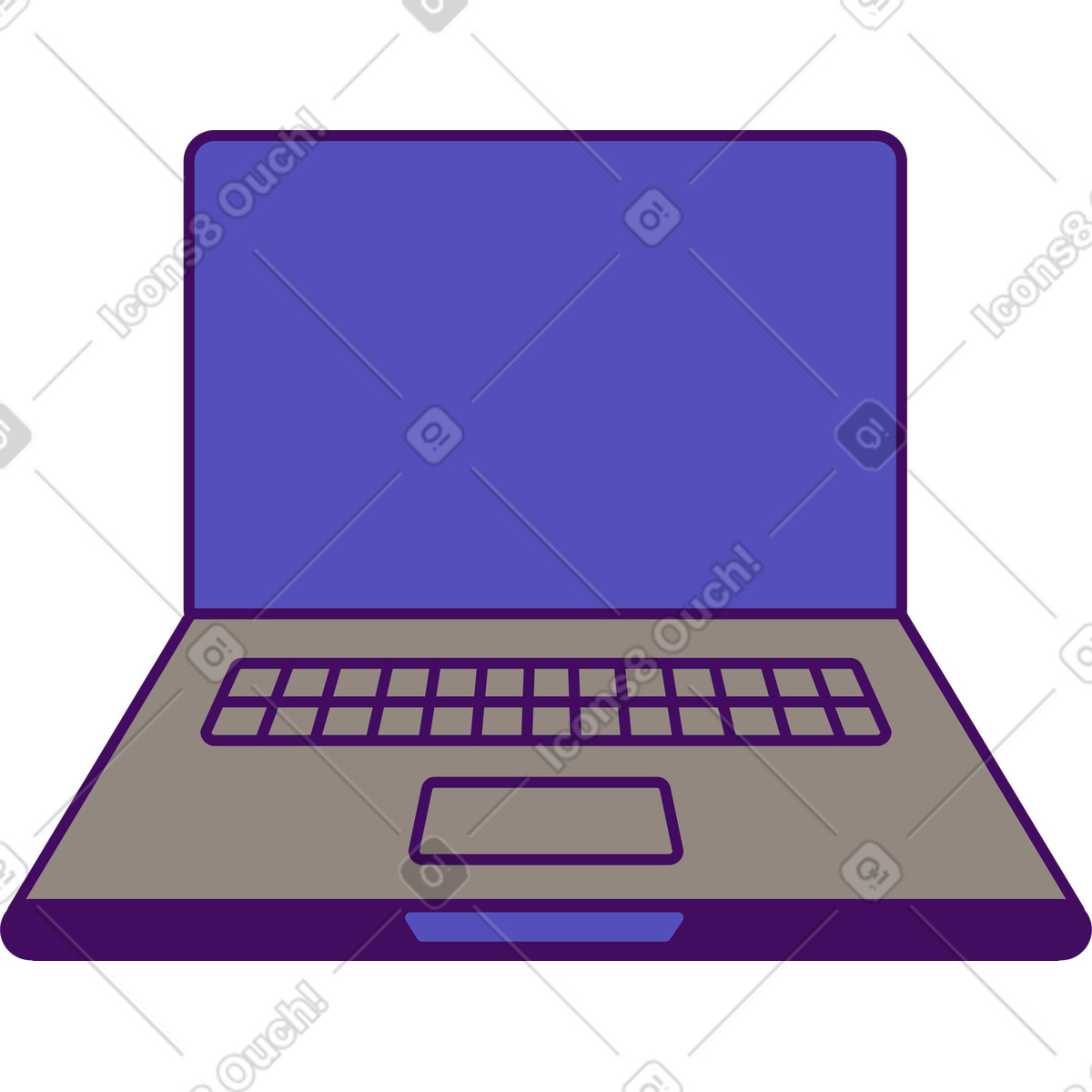 Simplistic スタイルの Open laptop のイラストをPNG、SVG形式でダウンロード