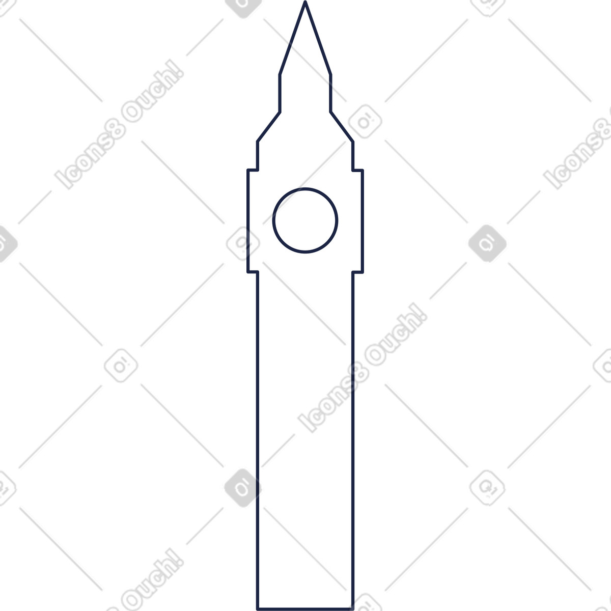 Illustration Ligne big ben dans le style Urban Line à télécharger aux formats PNG, SVG